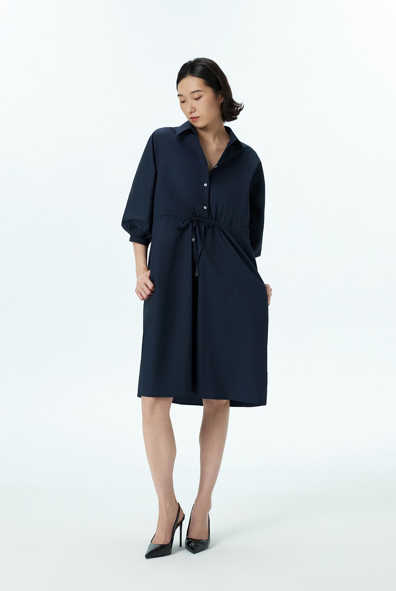 Puff Sleeve Shirt Dress
