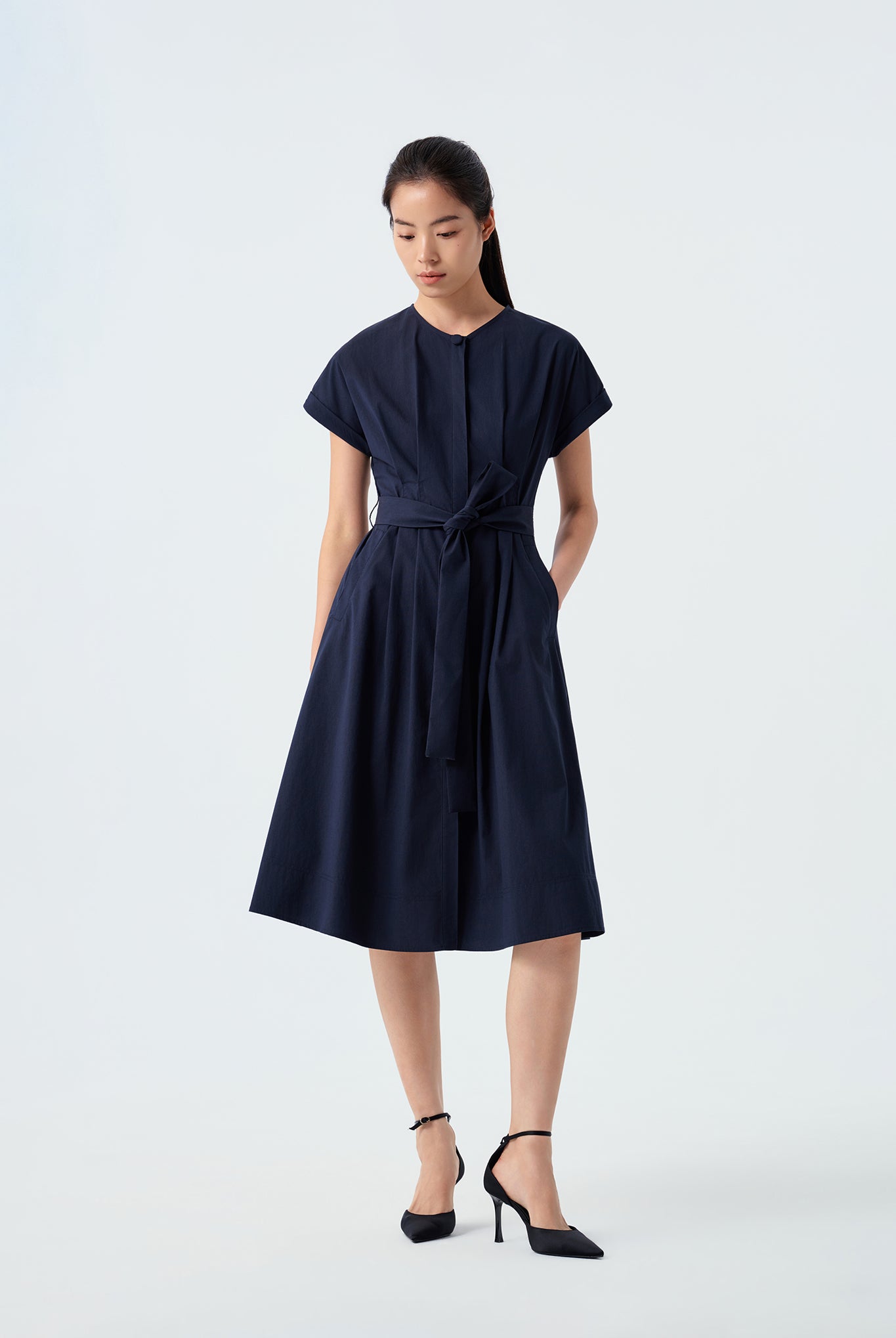 Annie Pleated Cap Sleeved Dress