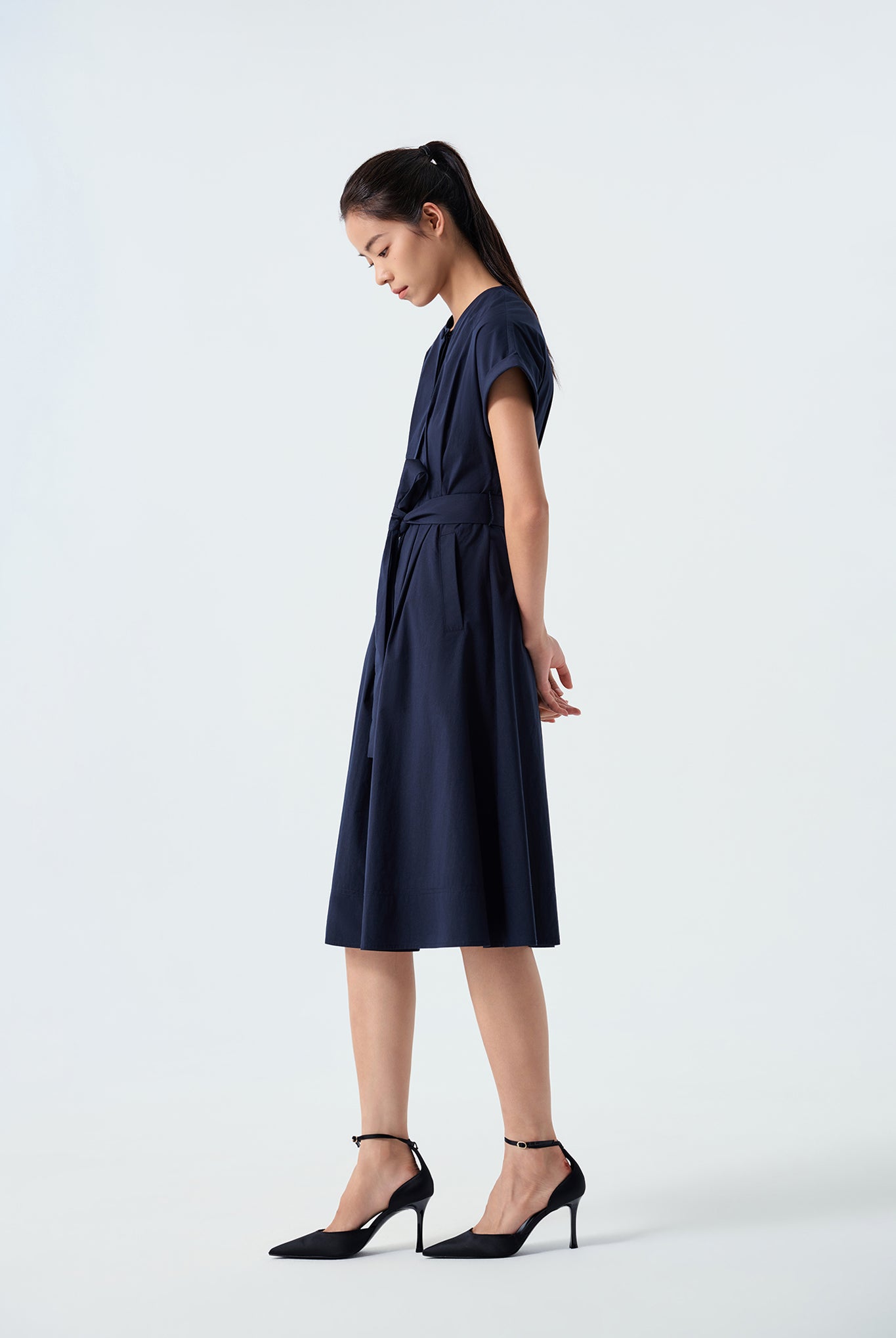 Annie Pleated Cap Sleeved Dress