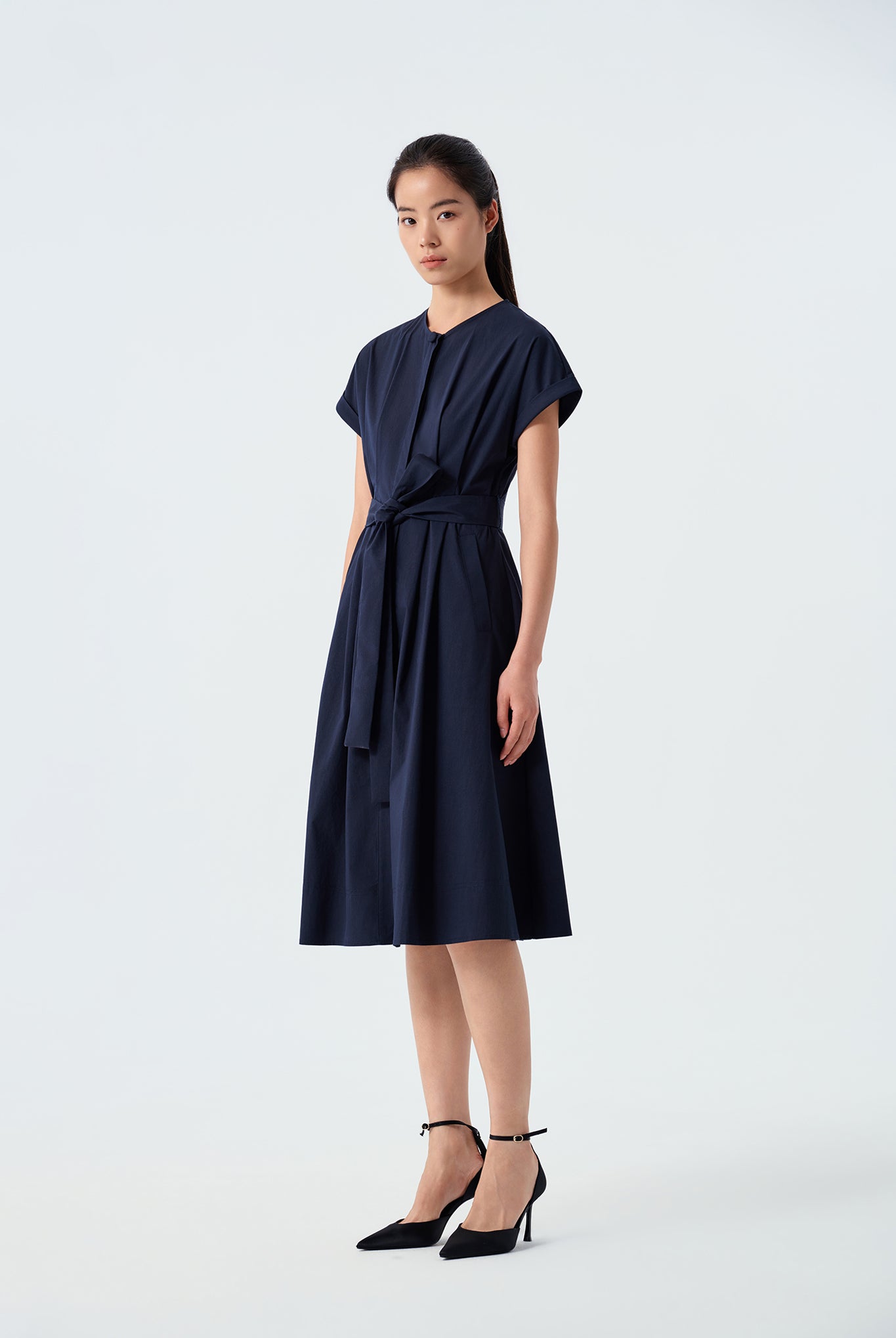 Annie Pleated Cap Sleeved Dress