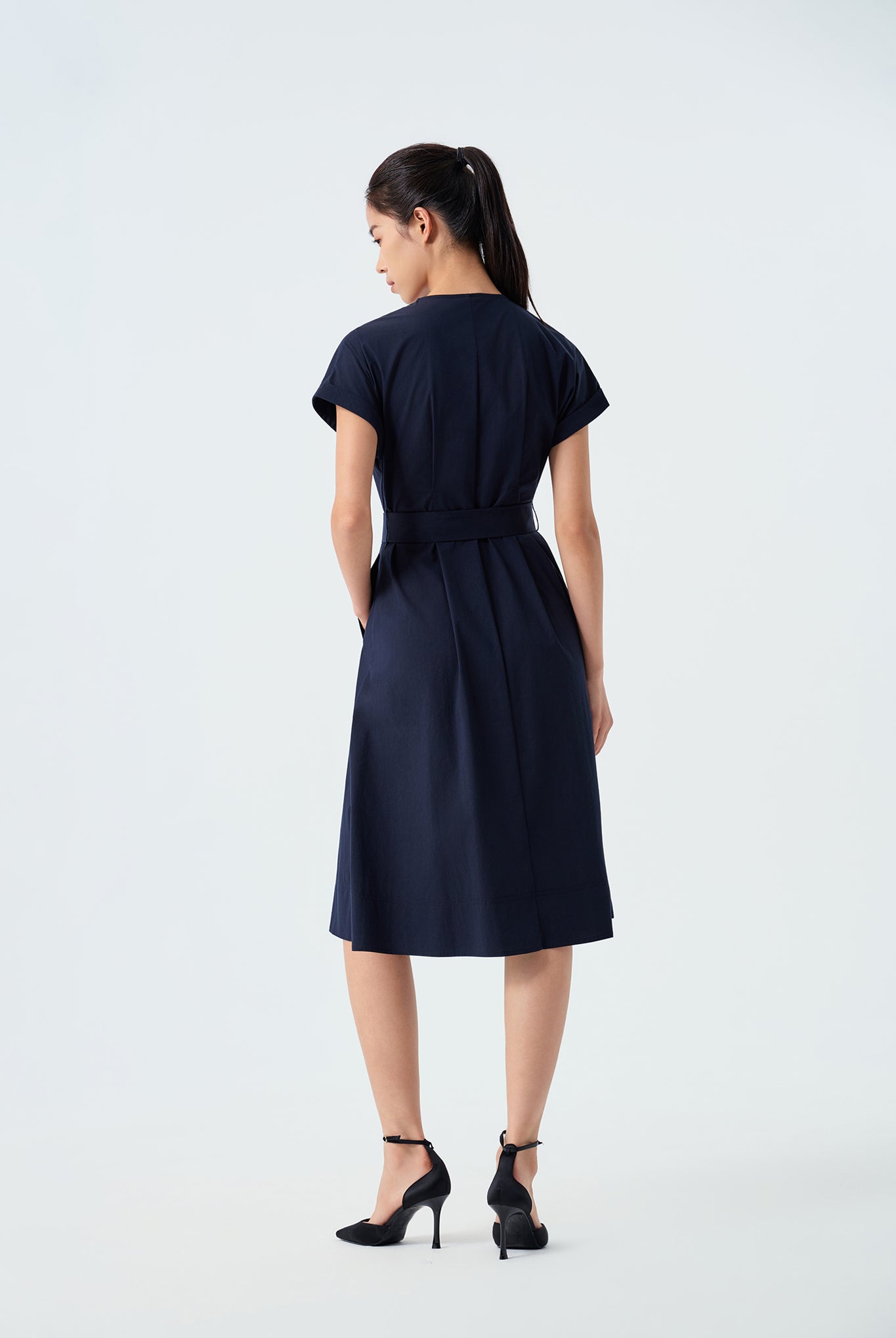 Annie Pleated Cap Sleeved Dress