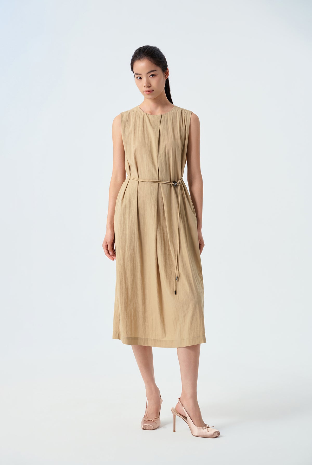 Aylin Box Pleat Front Shift Dress