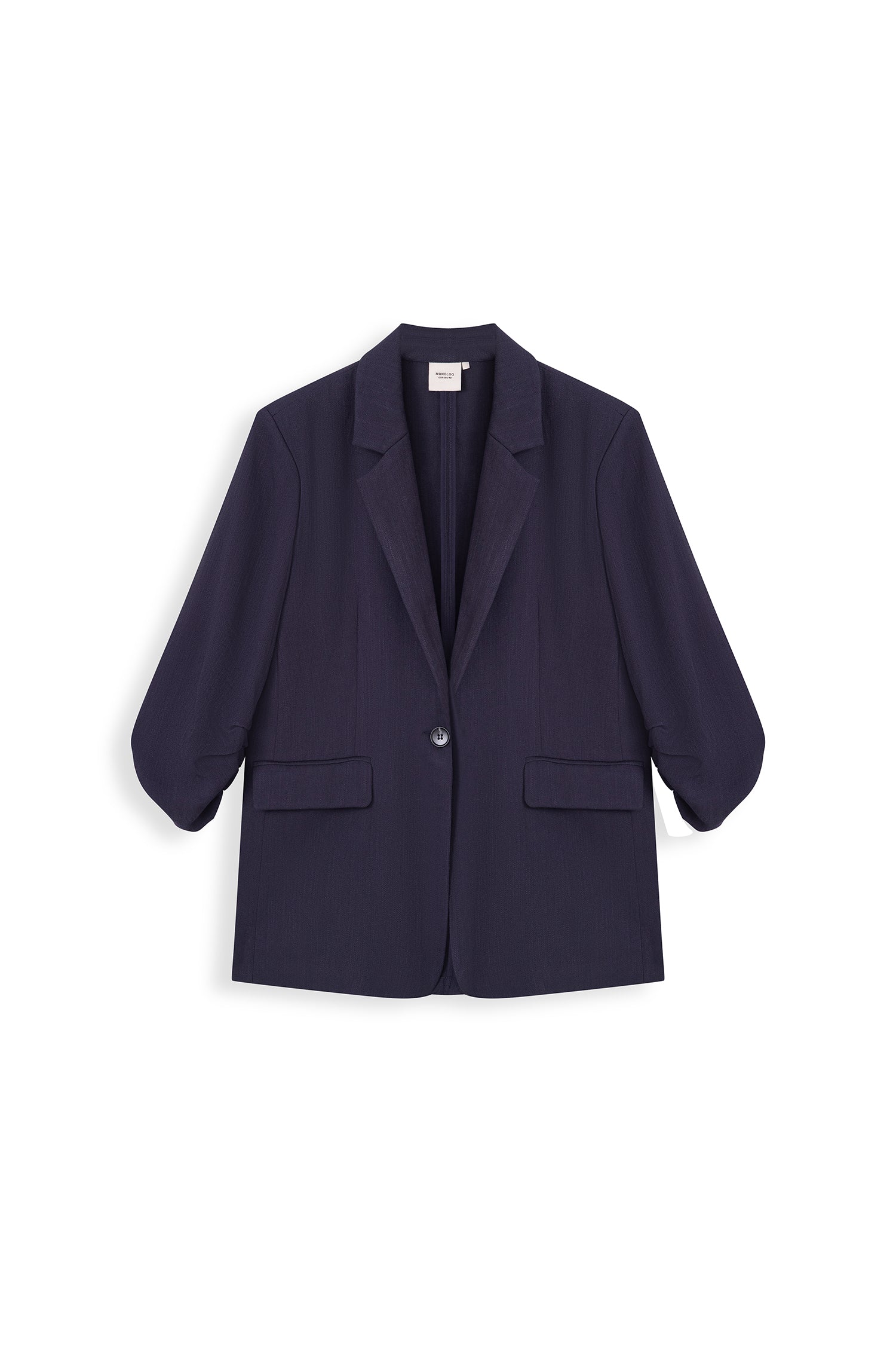 Ruched Sleeve Blazer