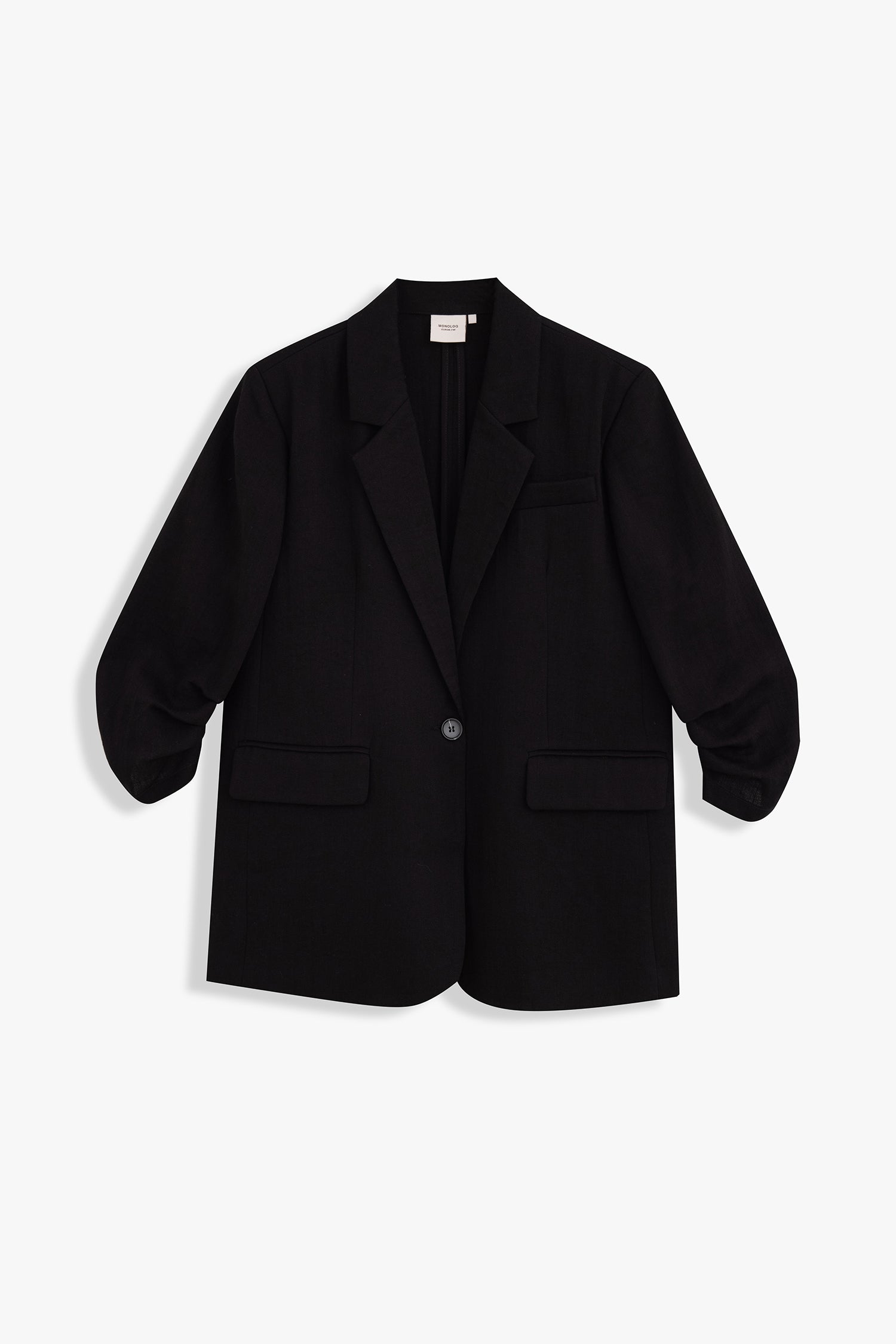 Ruched Sleeve Blazer