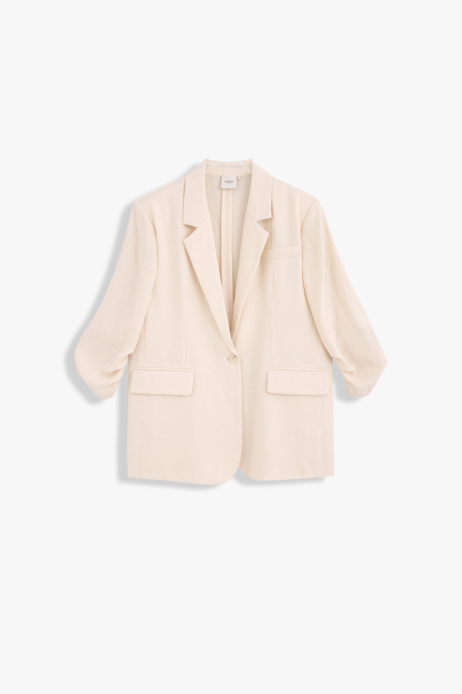 Ruched Sleeve Blazer