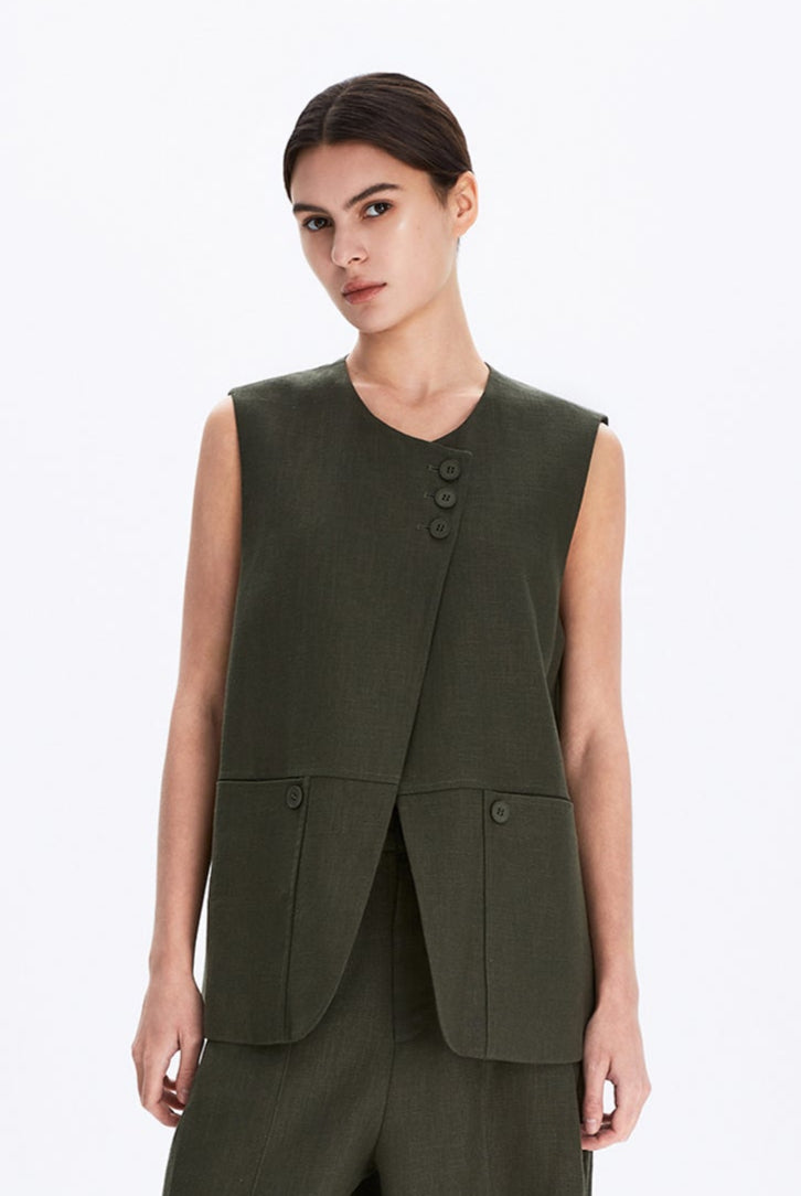 Asymmetric Overlap Gilet