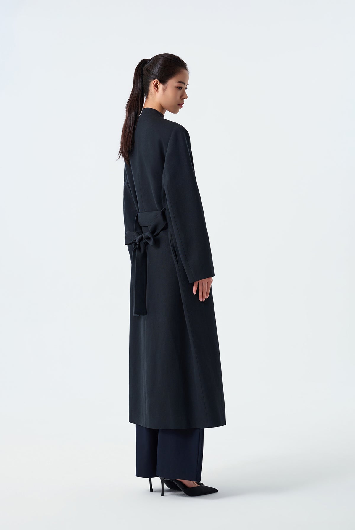Zoe Round Neck Lyocell Overcoat