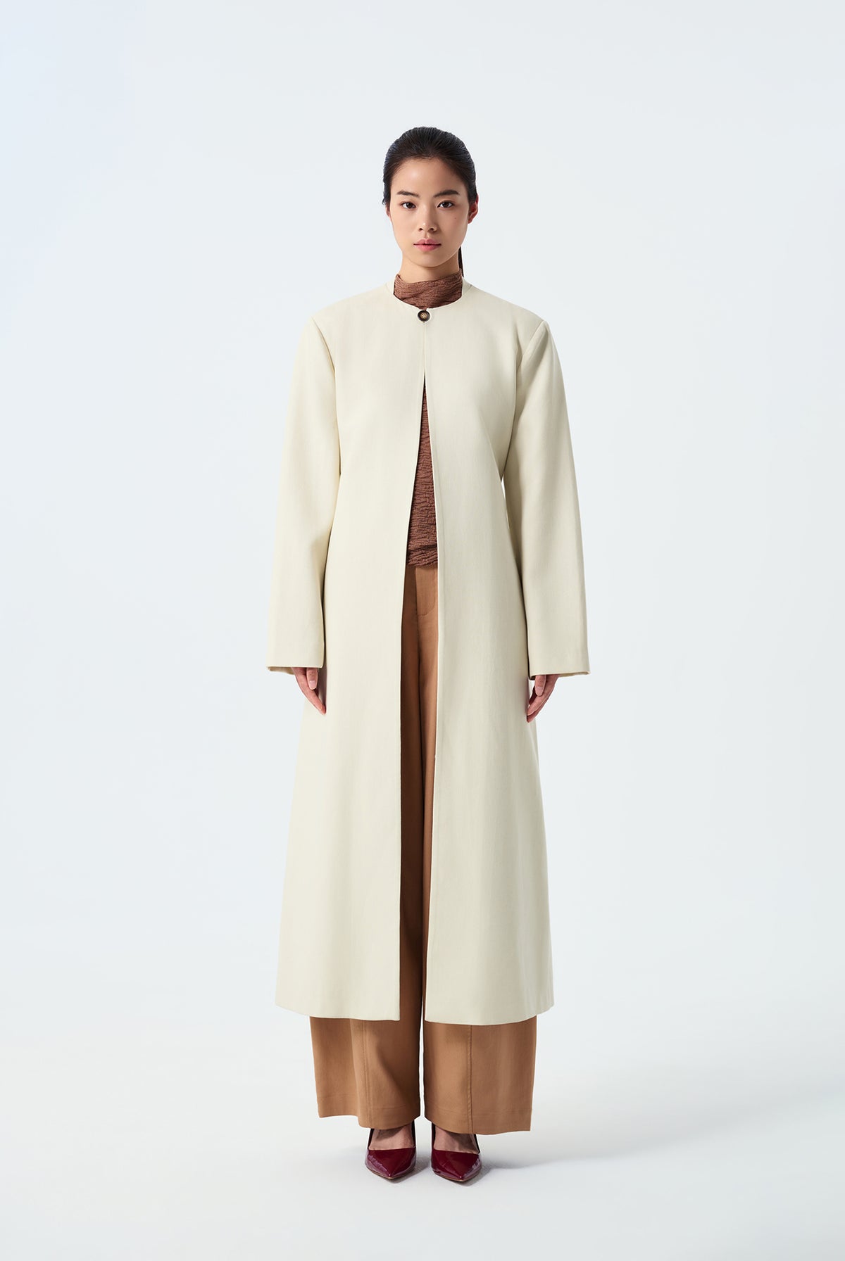 Zoe Round Neck Lyocell Overcoat