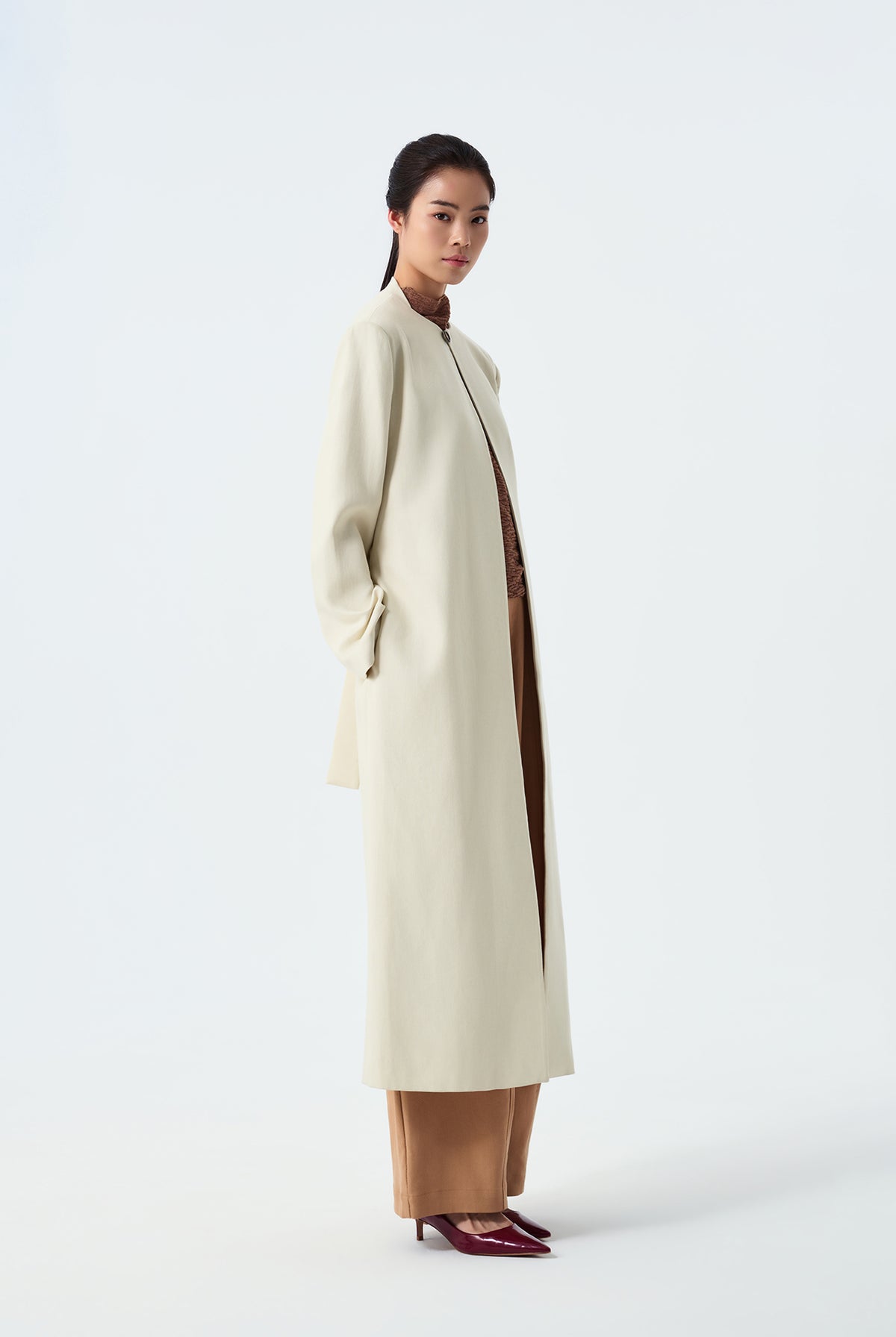 Zoe Round Neck Lyocell Overcoat