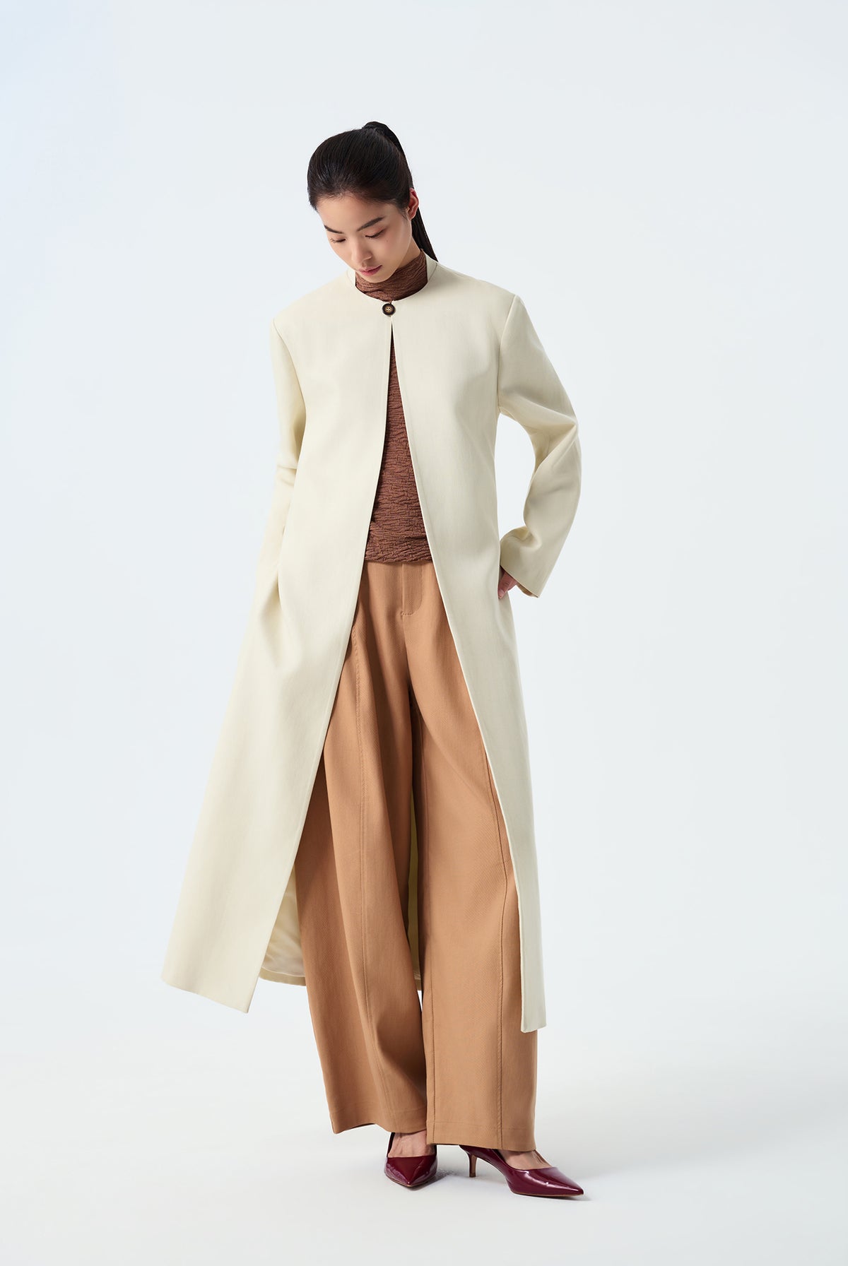 Zoe Round Neck Lyocell Overcoat