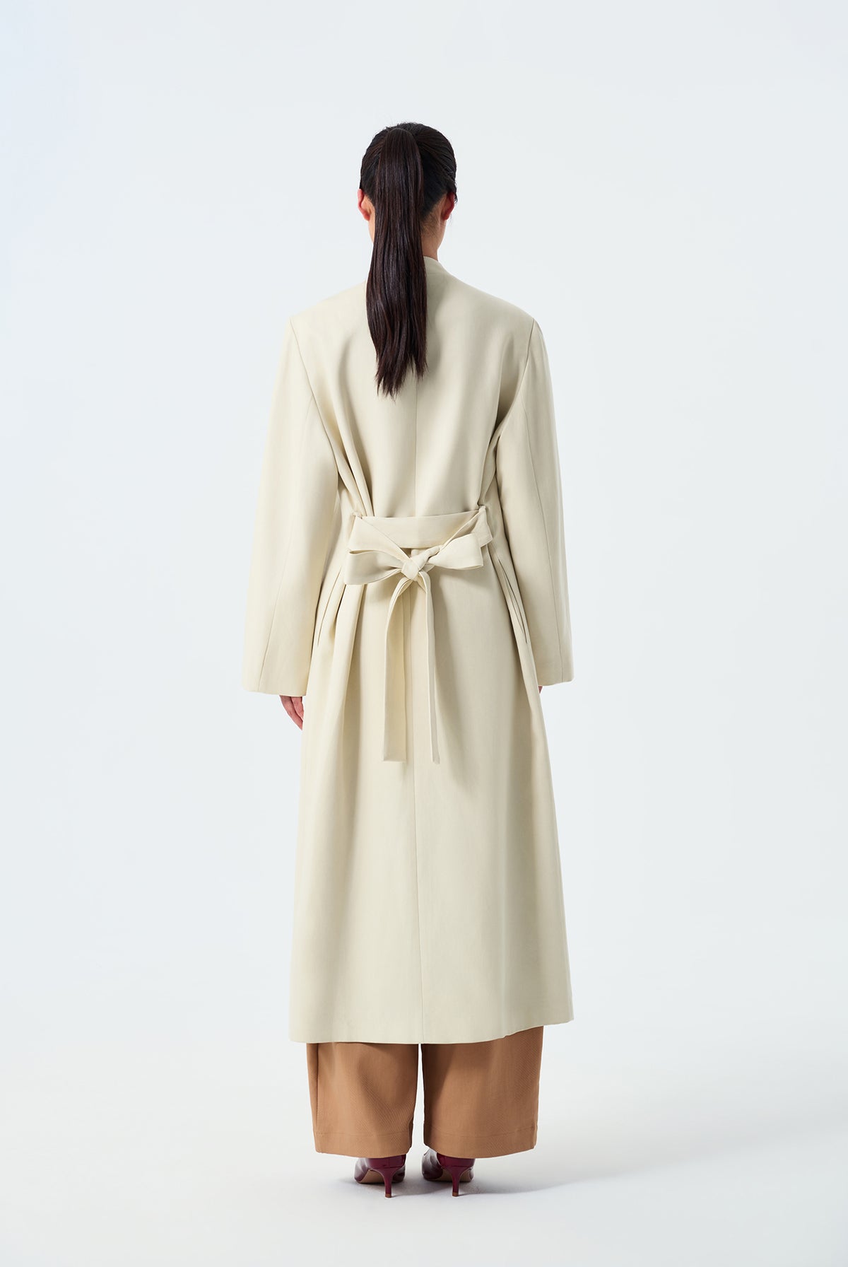 Zoe Round Neck Lyocell Overcoat
