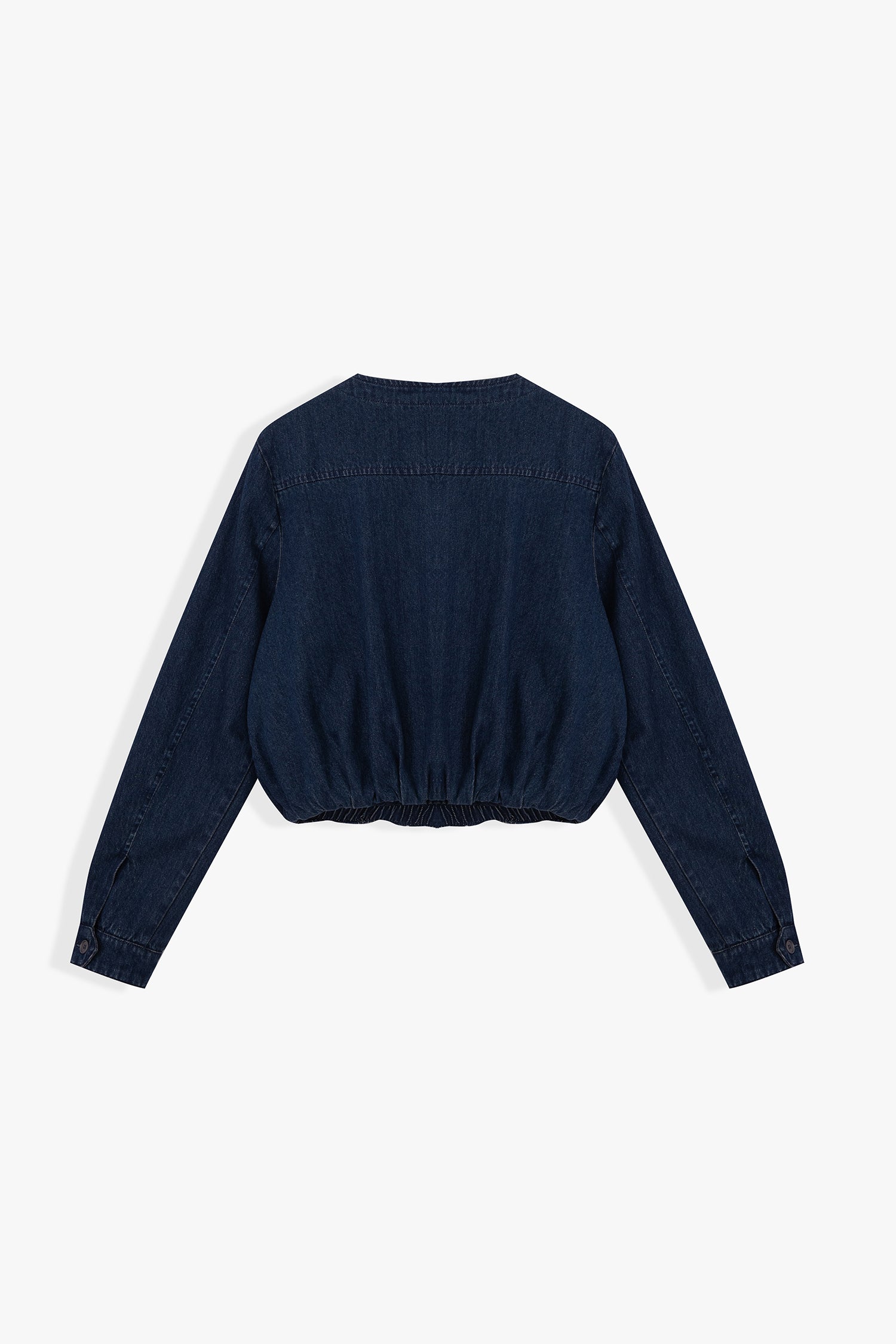 Luca Denim Round Neck Blouson Jacket