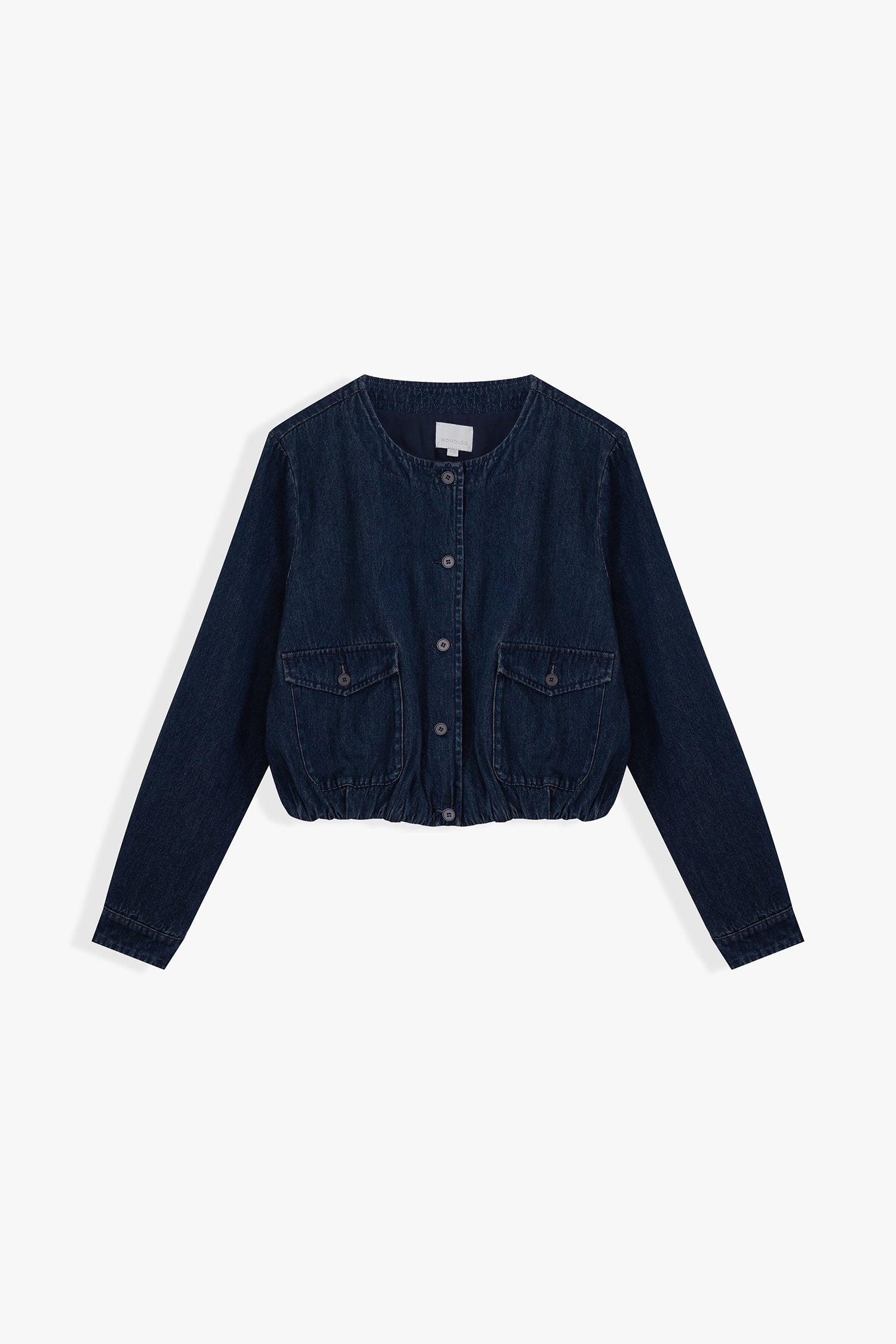 Luca Denim Round Neck Blouson Jacket