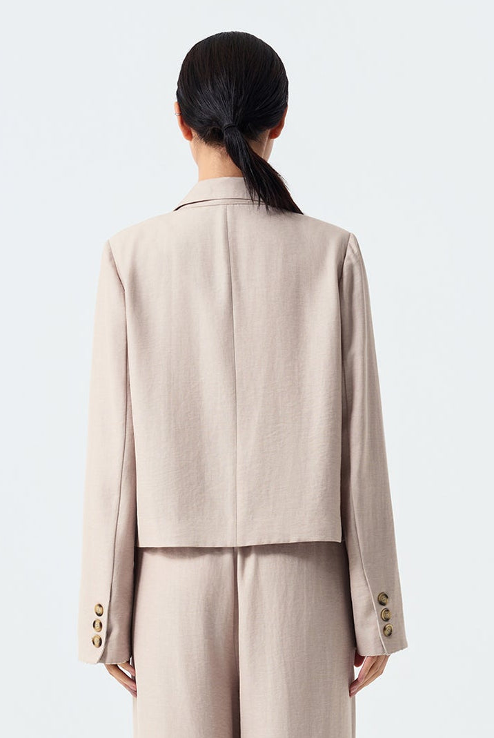 Romy Cropped Blazer with Front Button