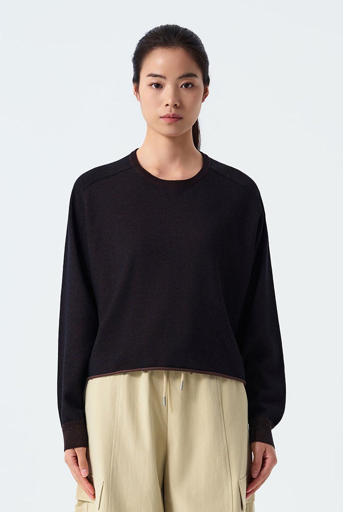Amari Ribbed Raglan Crew Sweater