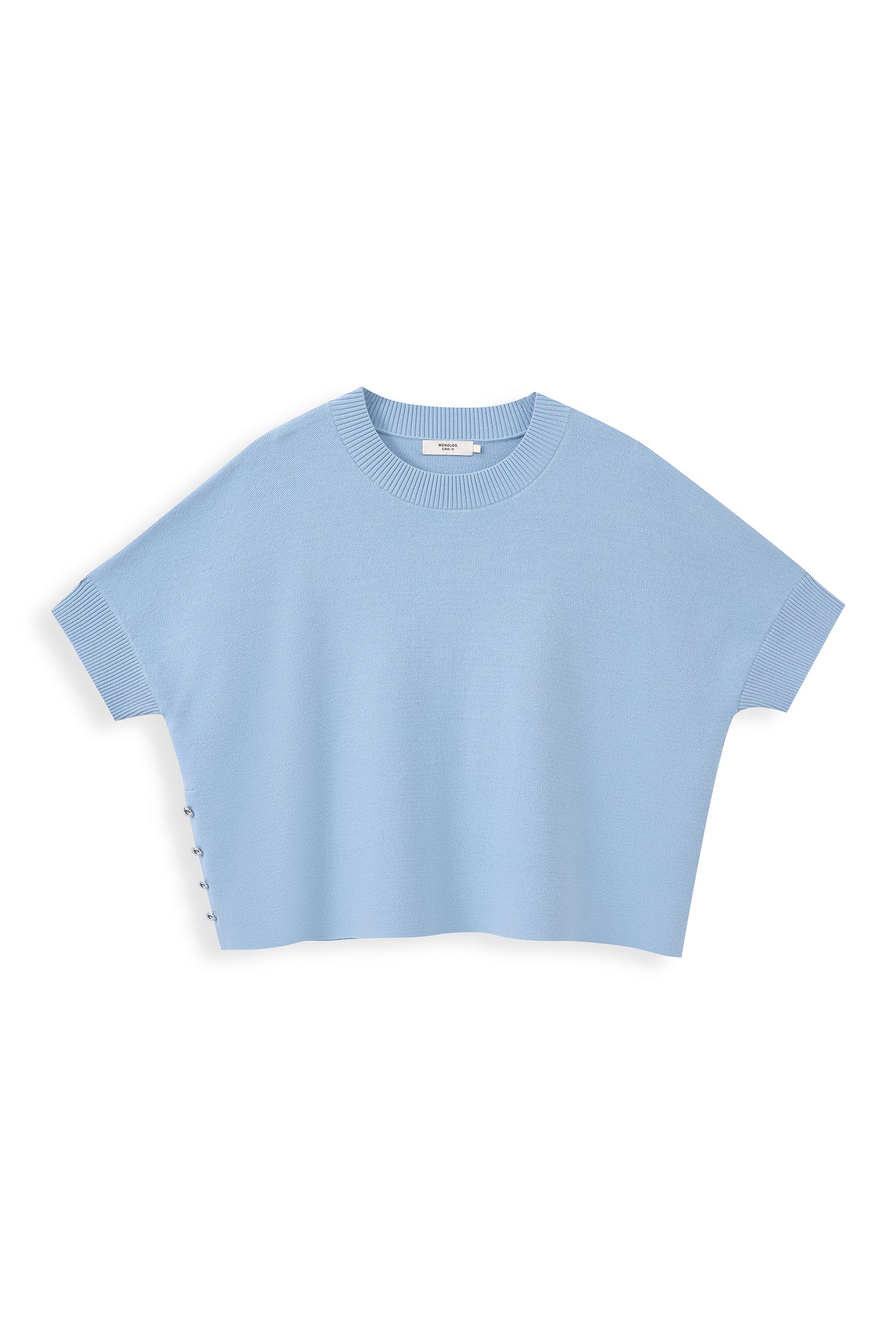 Decorative-Button Knit Top
