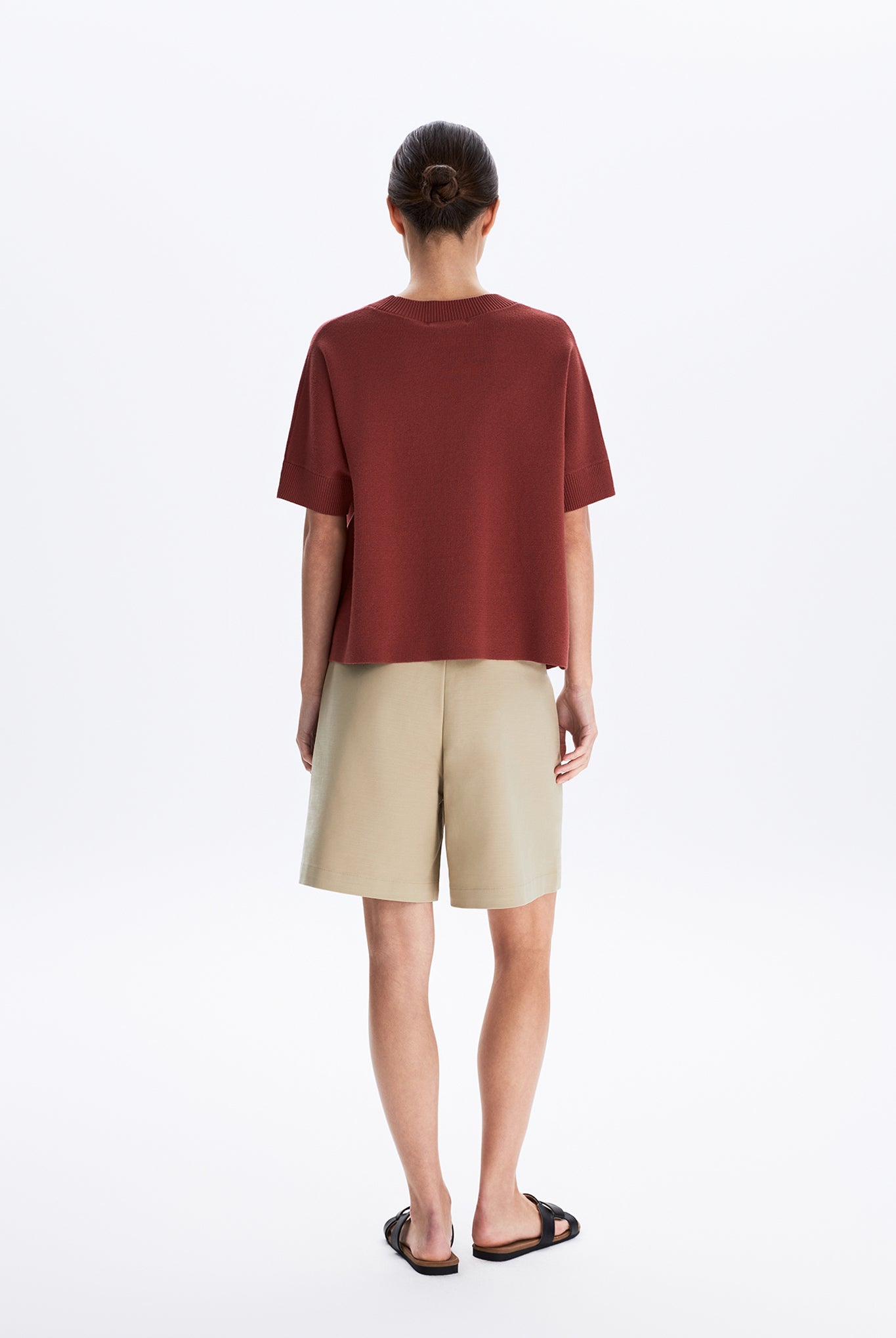 Decorative-Button Knit Top