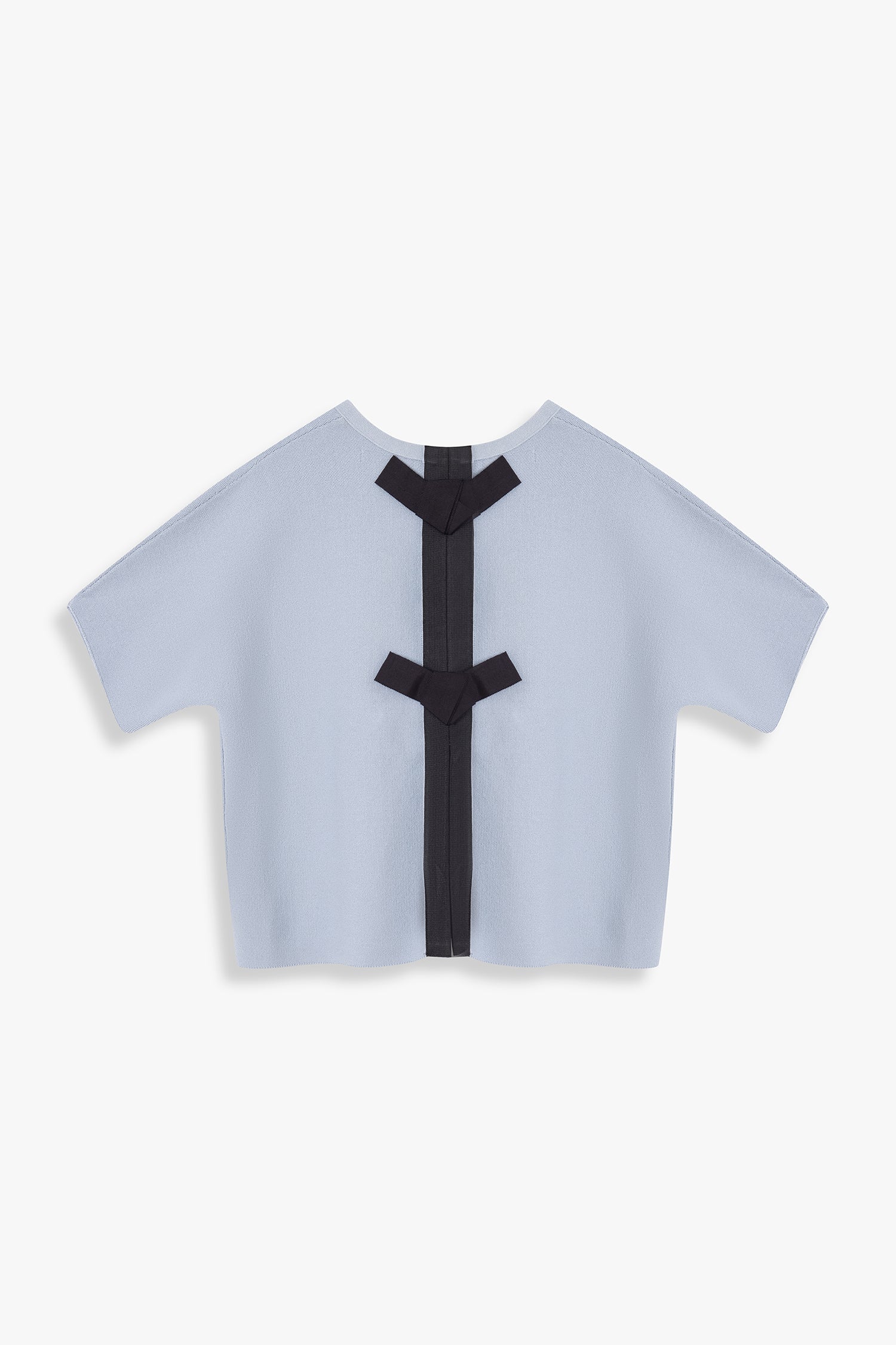 Boxy Top With Grosgrain Ribbon Back