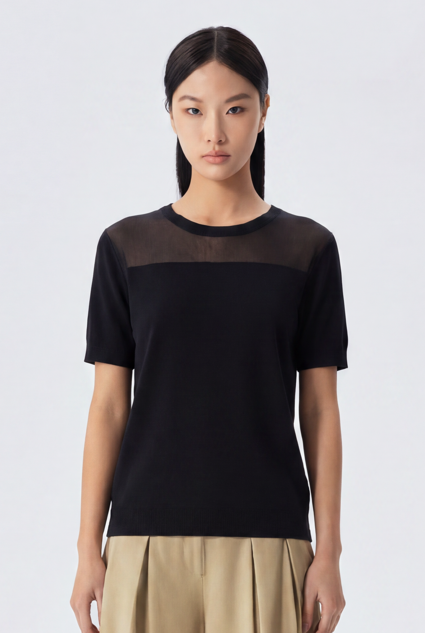 Iris Contrast Yam Knit Top