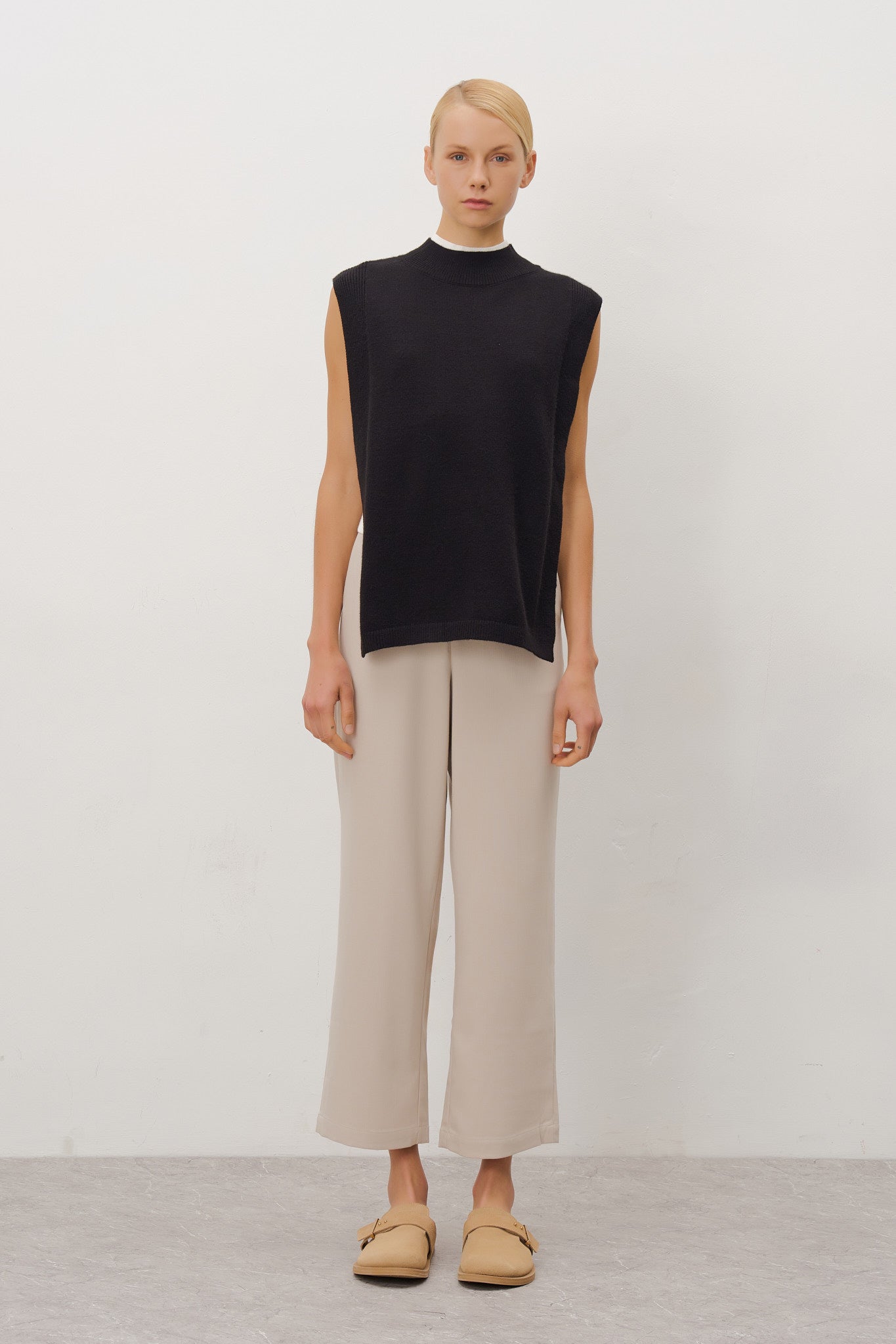 Mock Neck Knitted Top