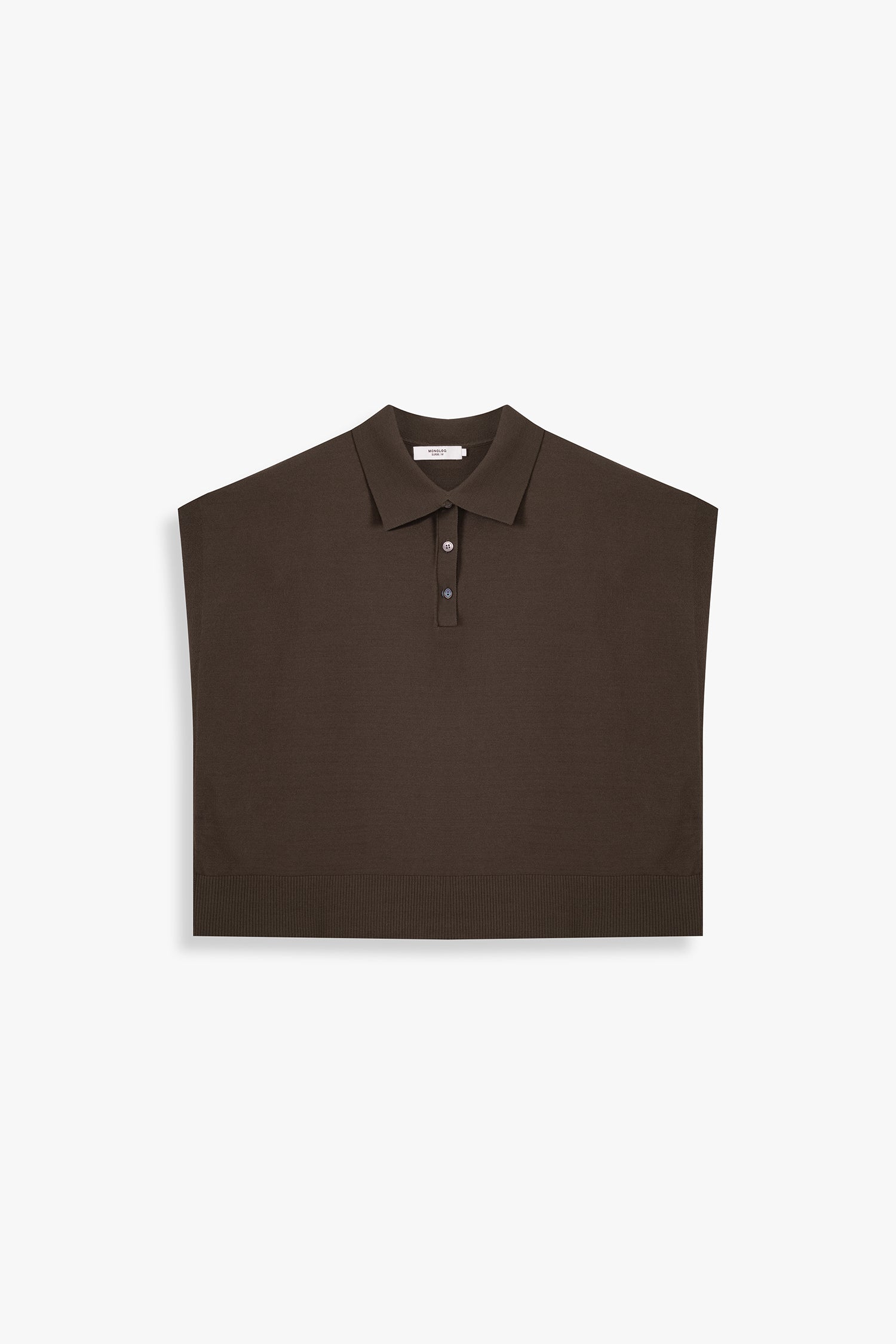 Boxy Sweater Knit Polo Top