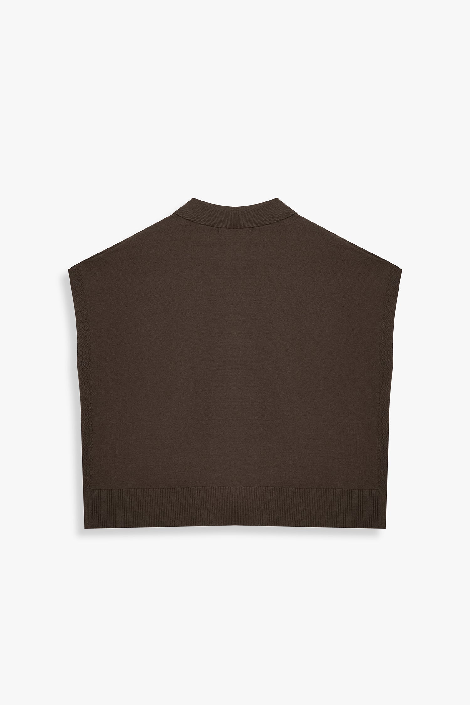 Boxy Sweater Knit Polo Top