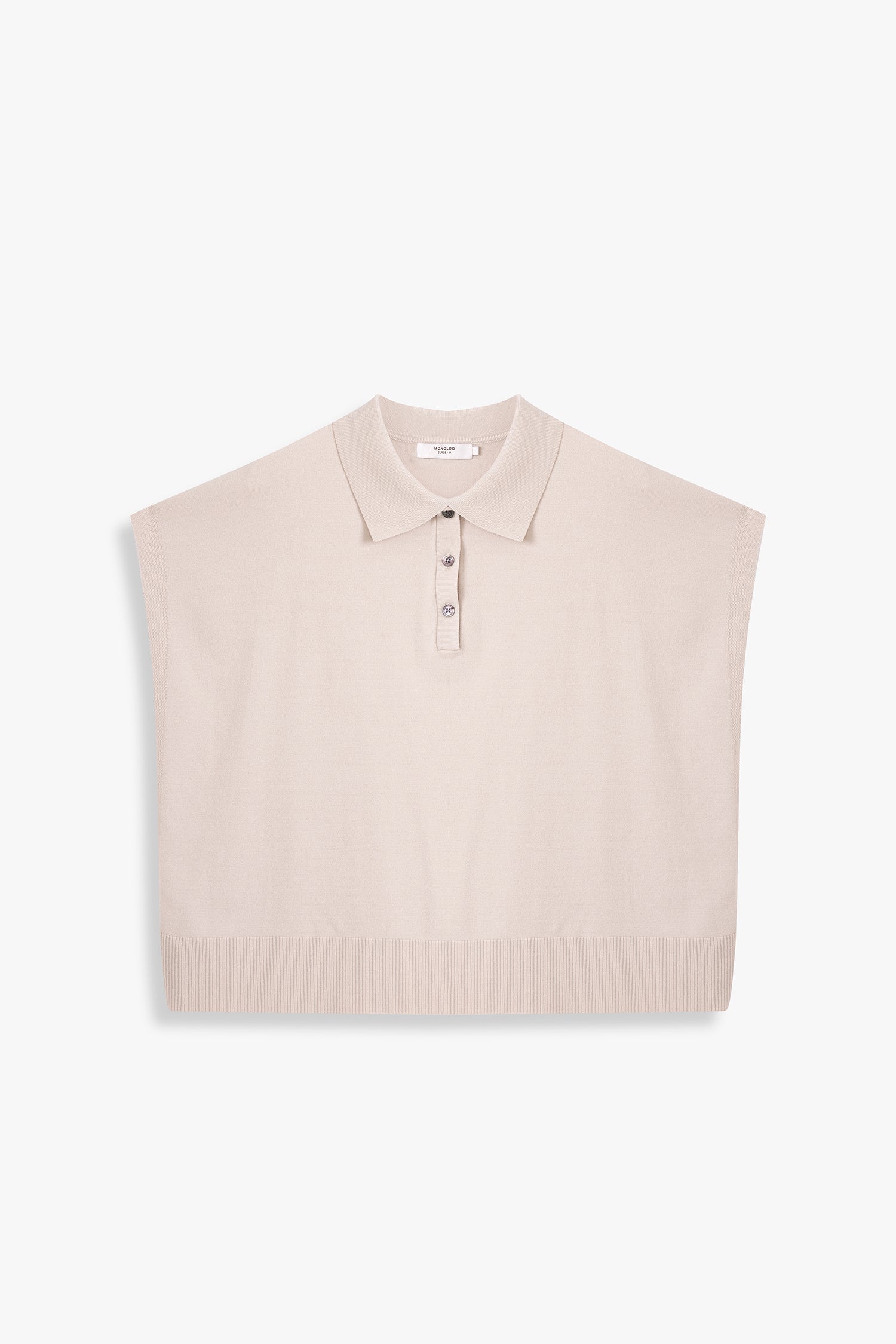 Boxy Sweater Knit Polo Top