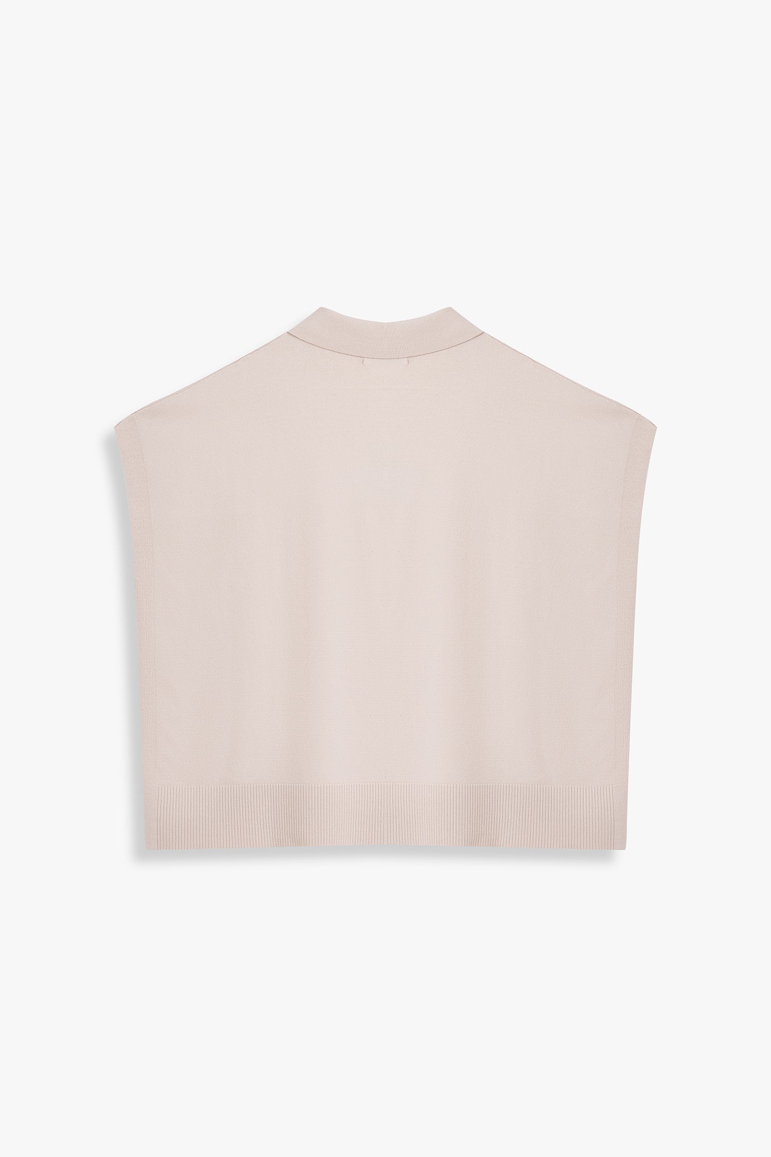 Boxy Sweater Knit Polo Top