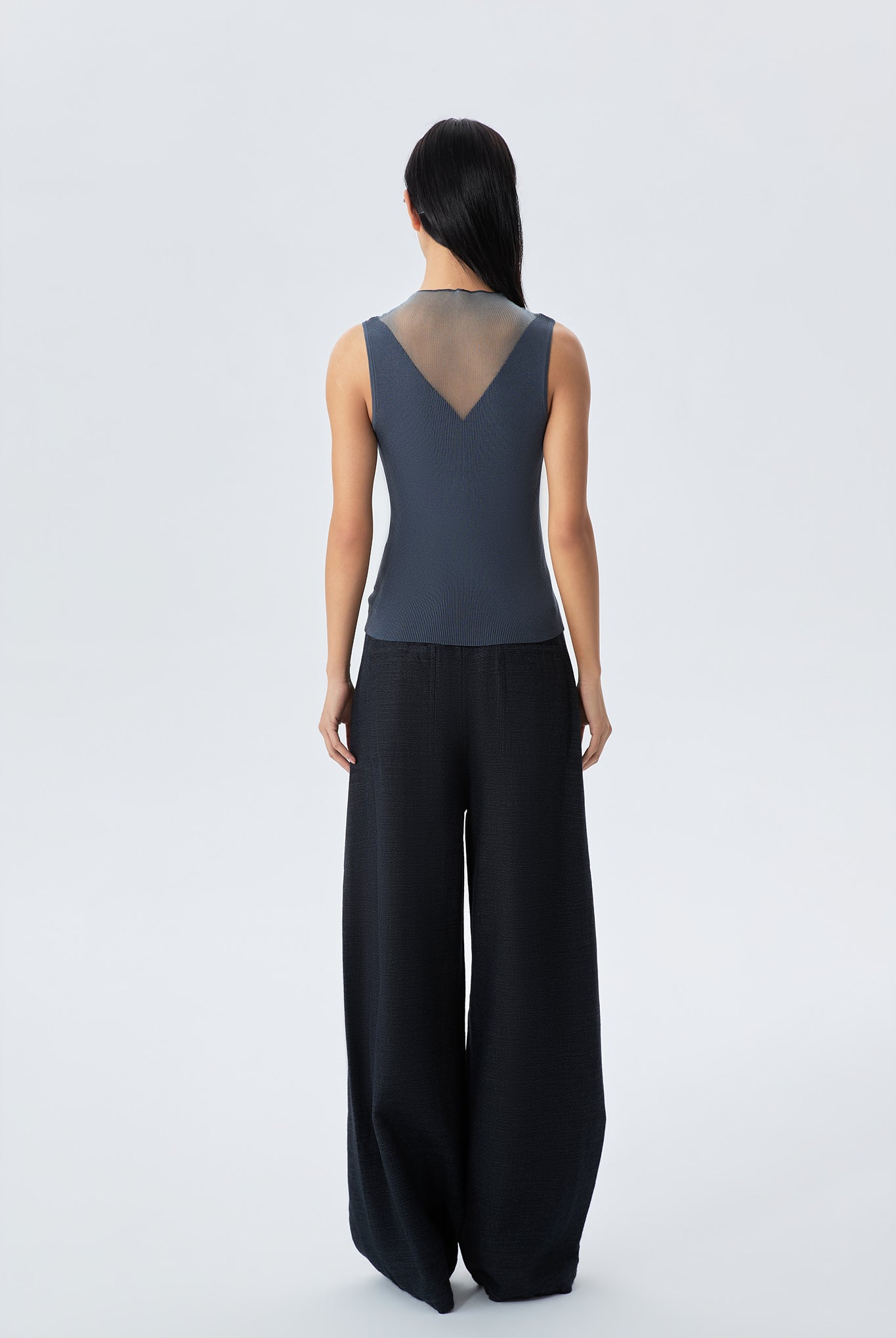 Becca Sleeveless Knit Top Contrast Yarn