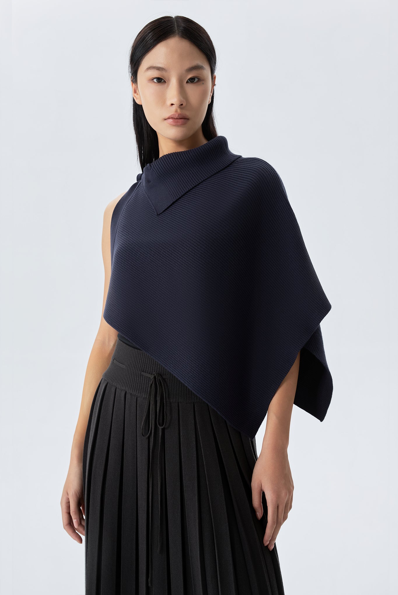 Alayna Asymmetric Sweater Knit Cape