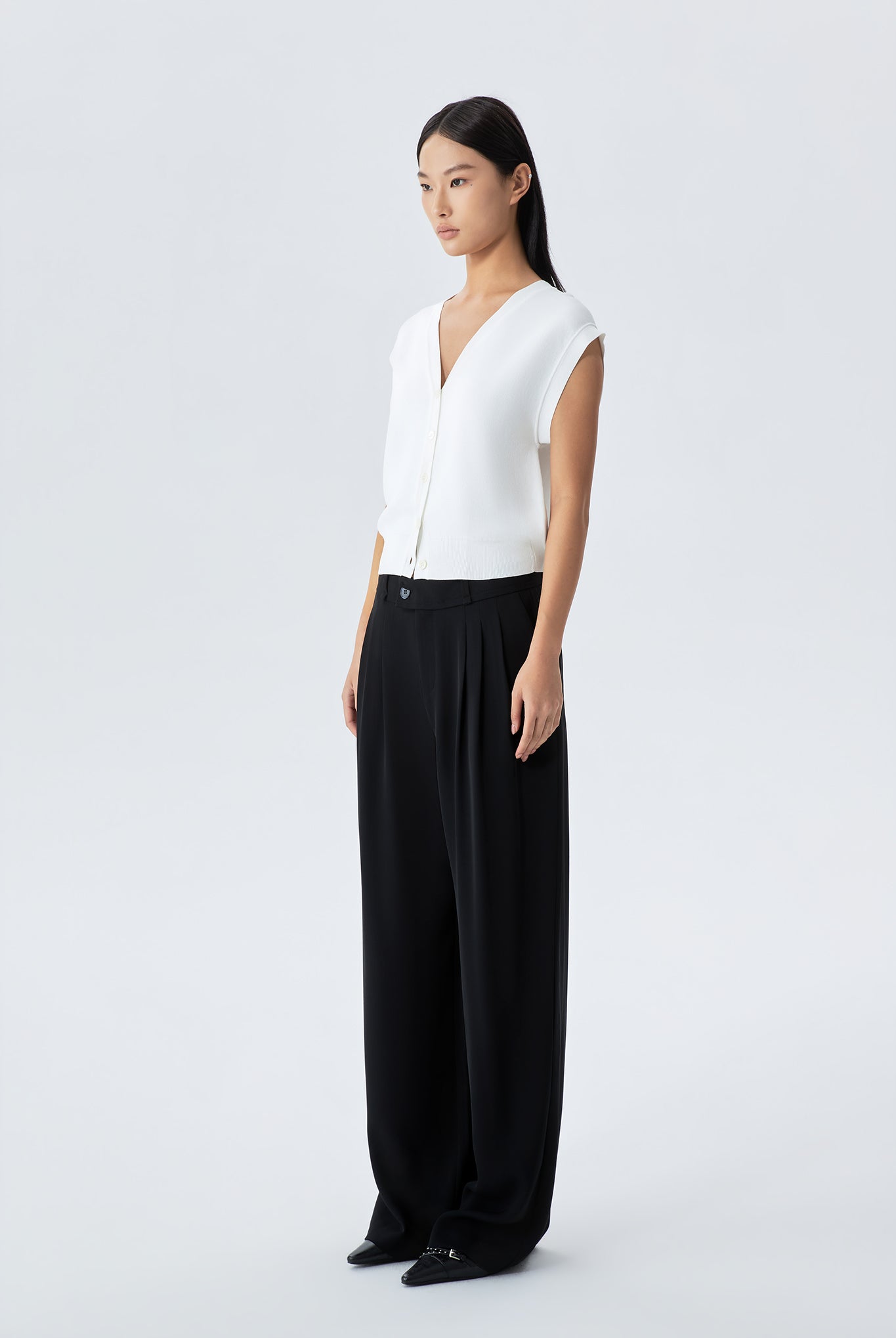 Coby Sleeveless Viscose Knit Cardigan