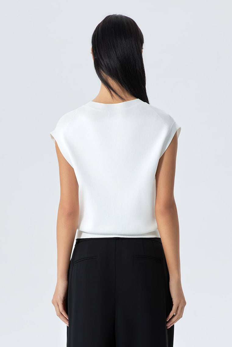 Coby Sleeveless Viscose Knit Cardigan