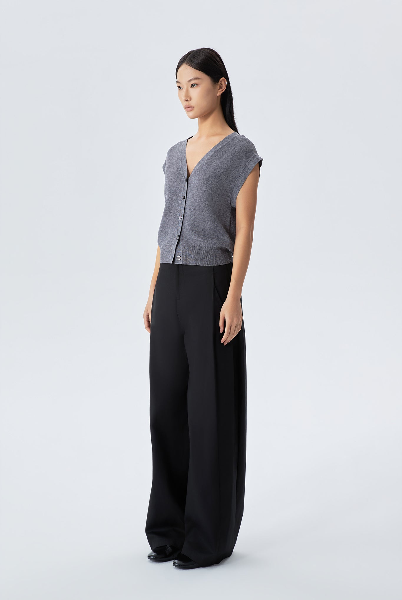Coby Sleeveless Viscose Knit Cardigan