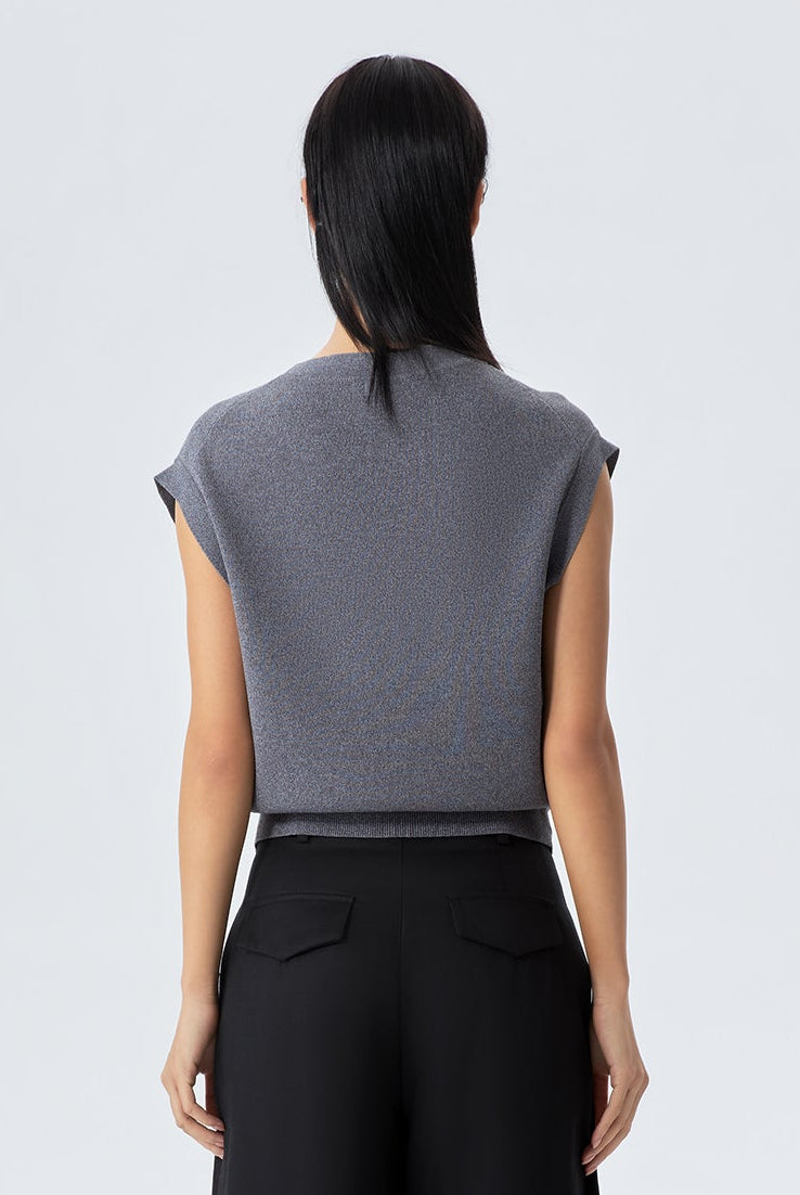 Coby Sleeveless Viscose Knit Cardigan