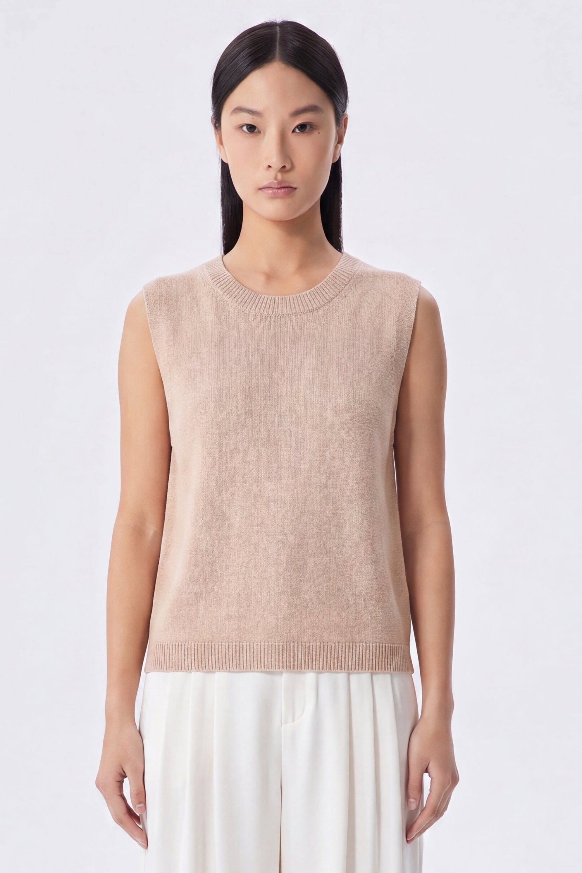 Naomi Lyocell Crew Neck Knit Vest