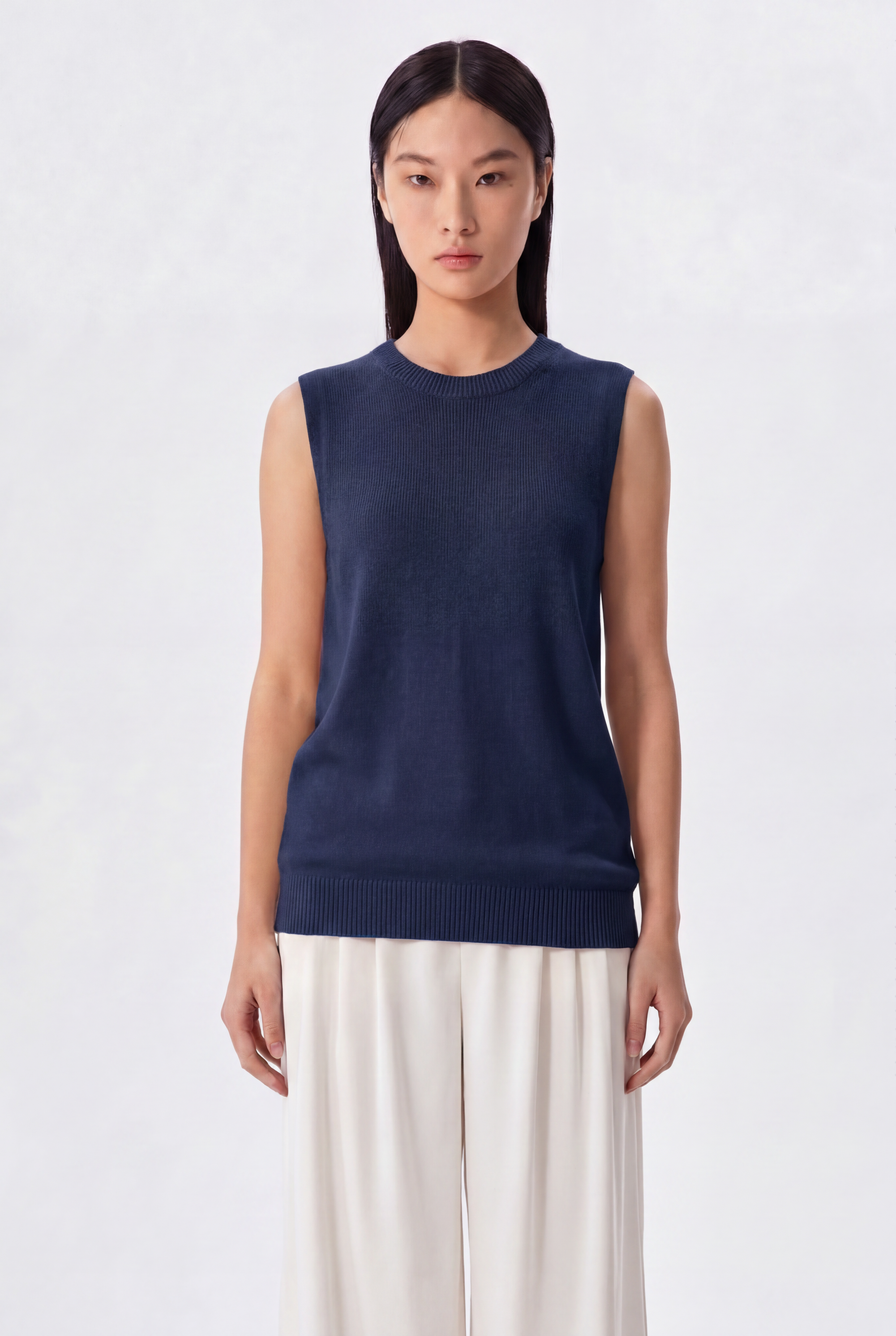 Naomi Lyocell Crew Neck Knit Vest