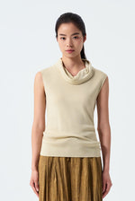 Leona Sleeveless Cowl-Neck Knit Top