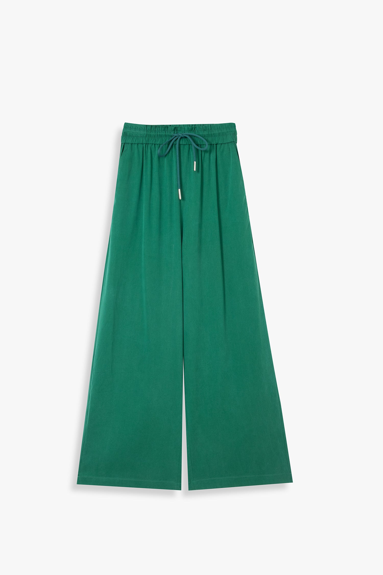 Wide-leg Elasticated Trousers