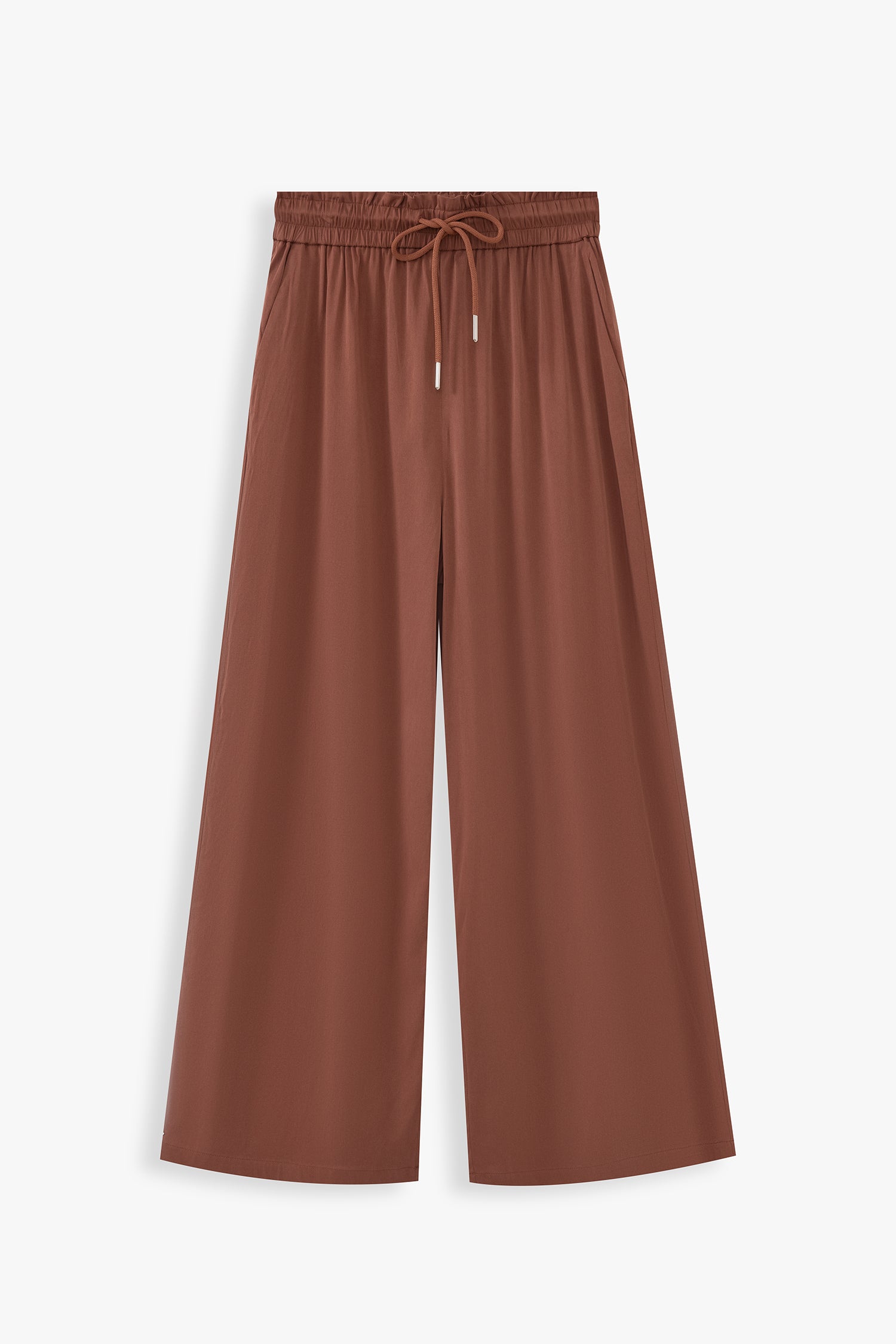Wide-leg Elasticated Trousers