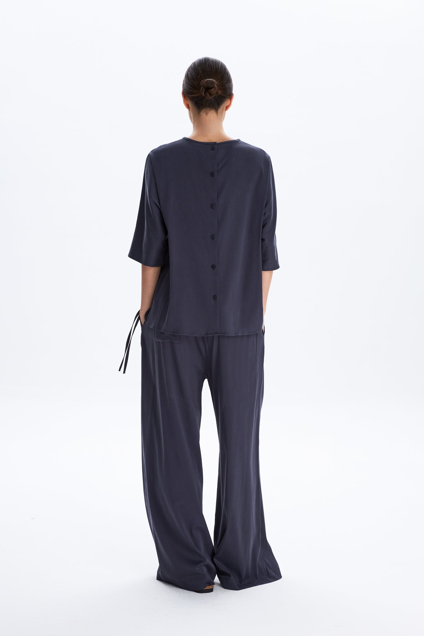 Wide-leg Elasticated Trousers