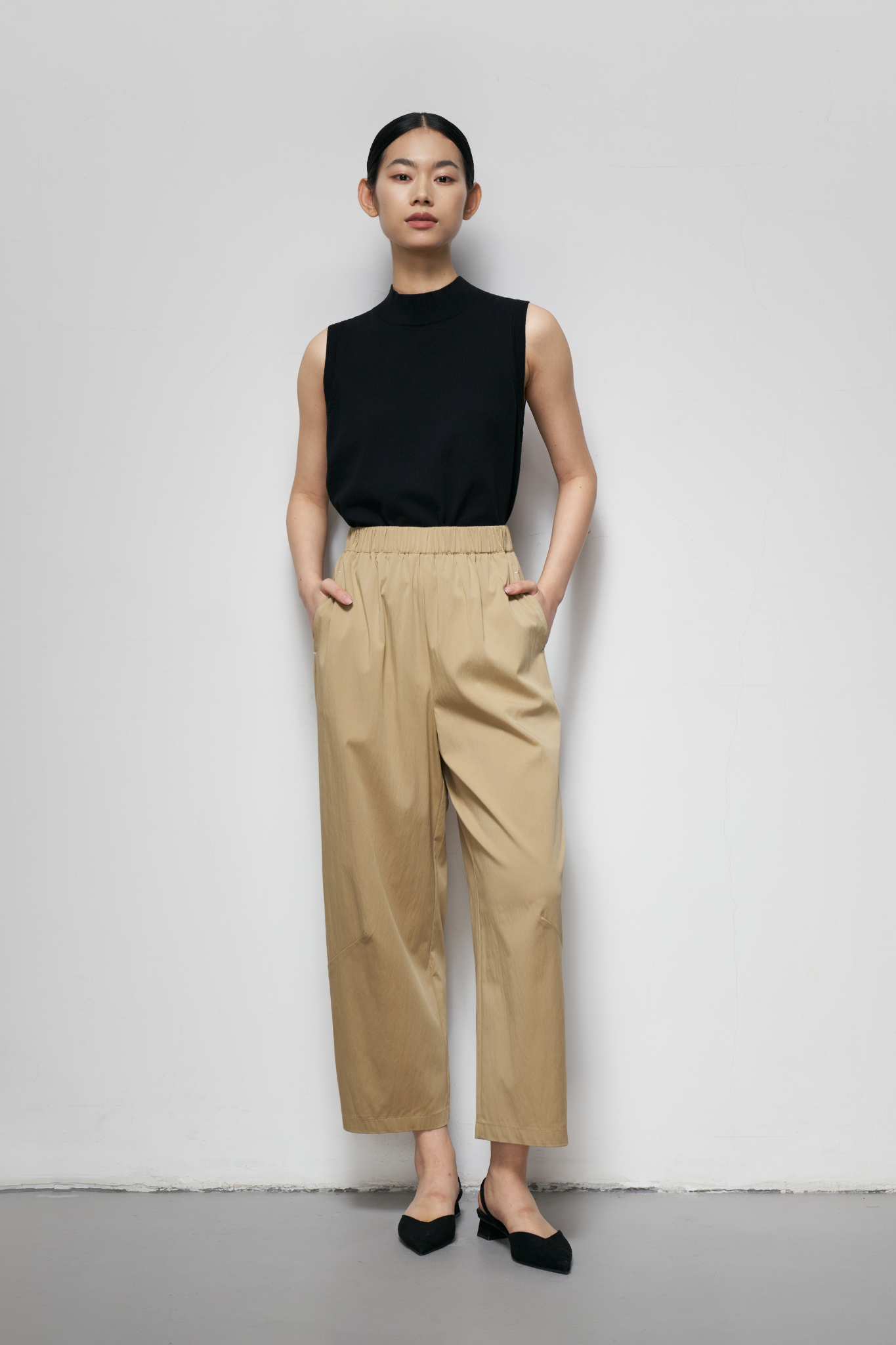 Elastic Waist Casual Trousers
