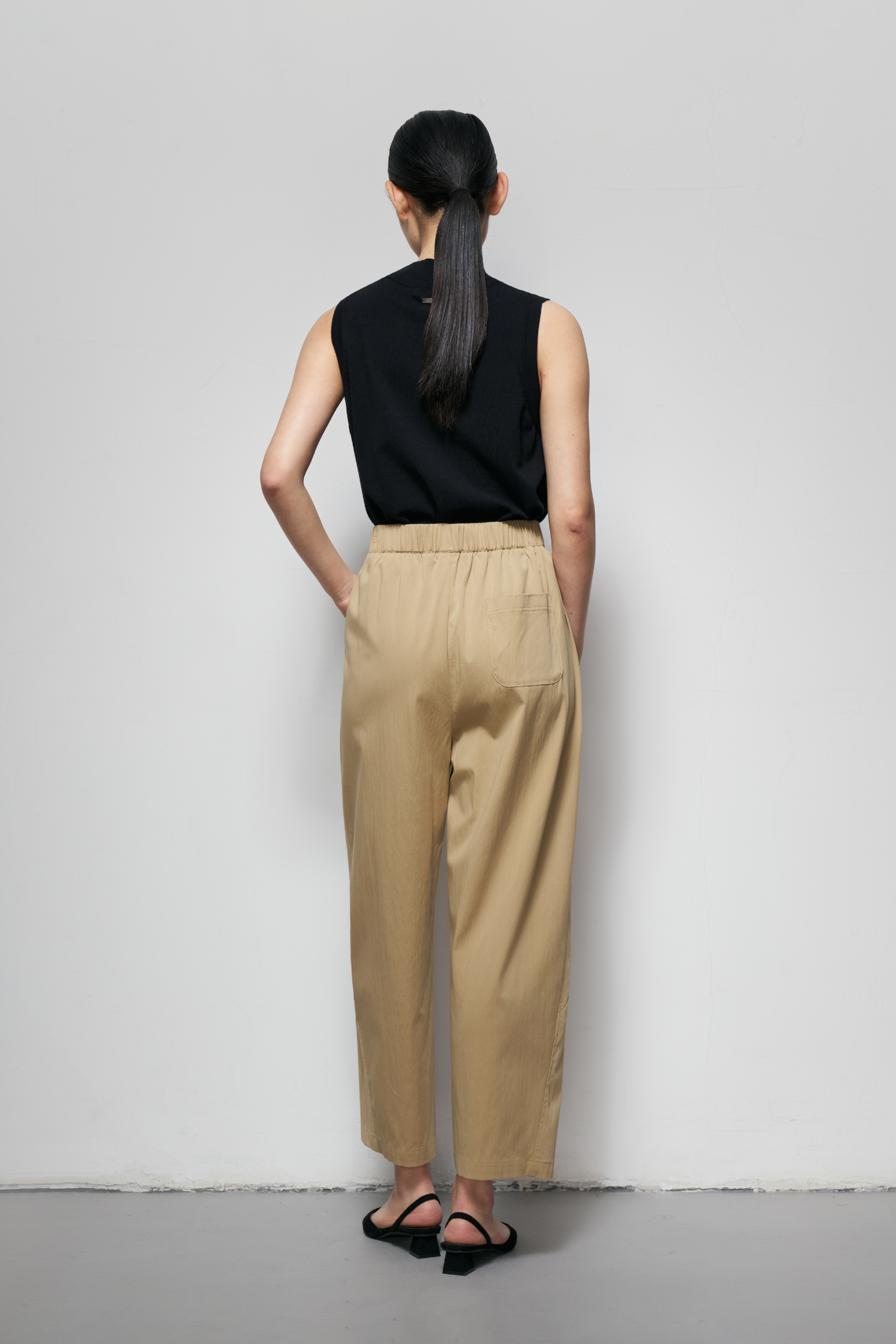 Elastic Waist Casual Trousers
