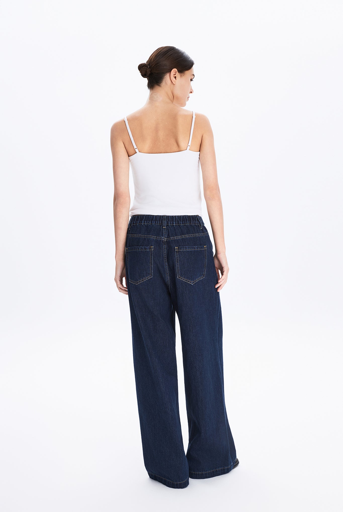 Wide Leg Dark Denim Jeans
