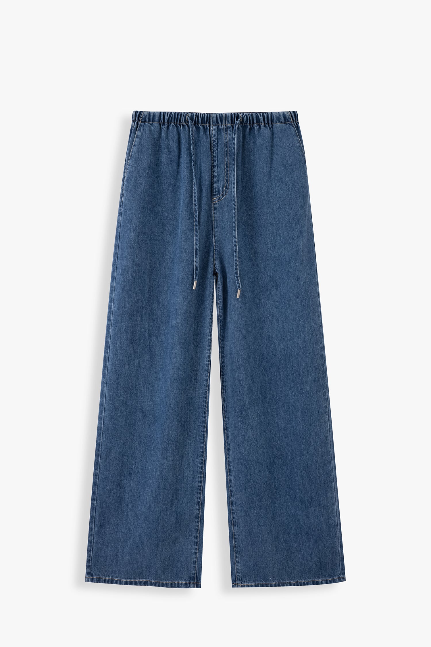 Drawstring Wide Leg Jeans
