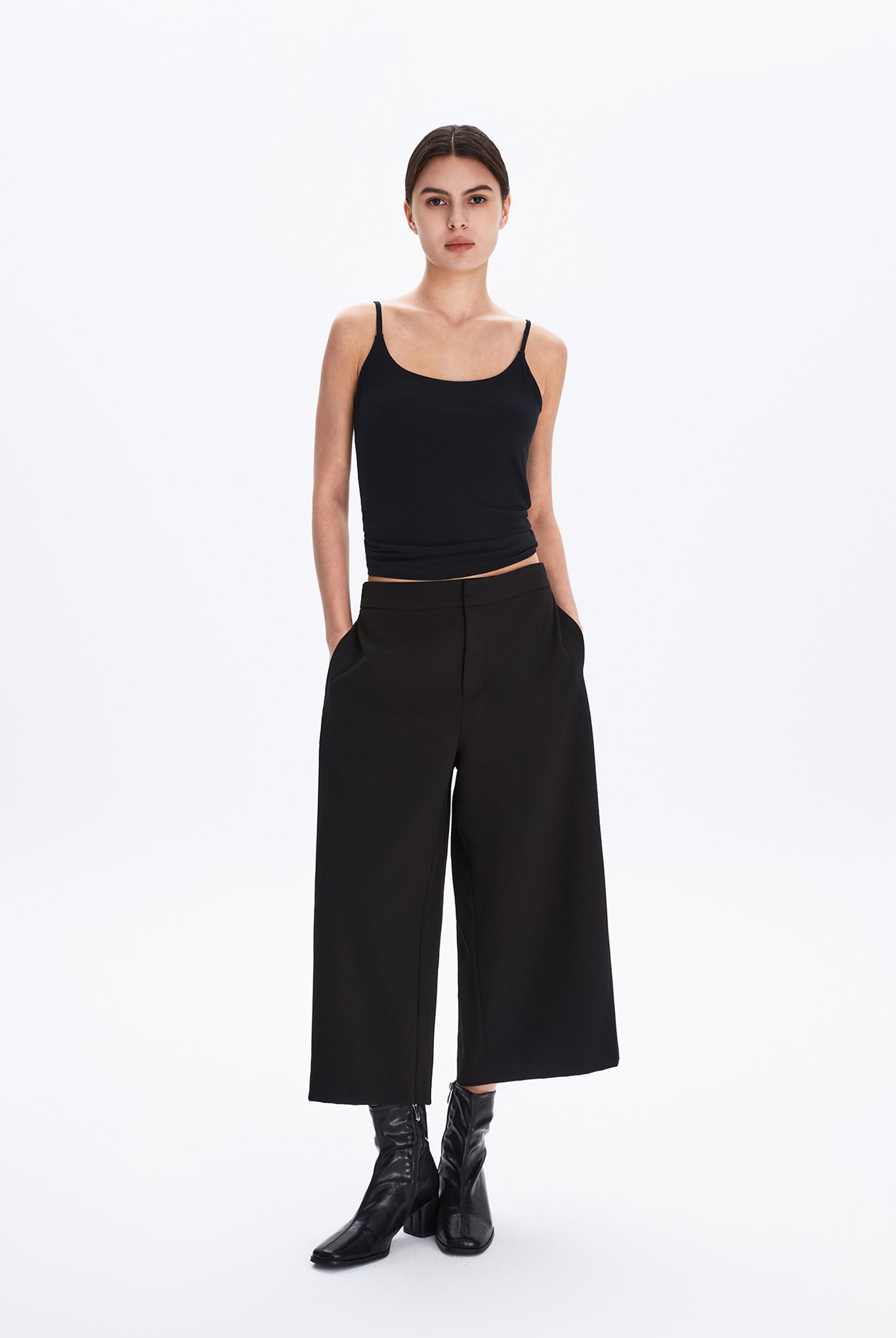 Wide Leg Culottes Pants