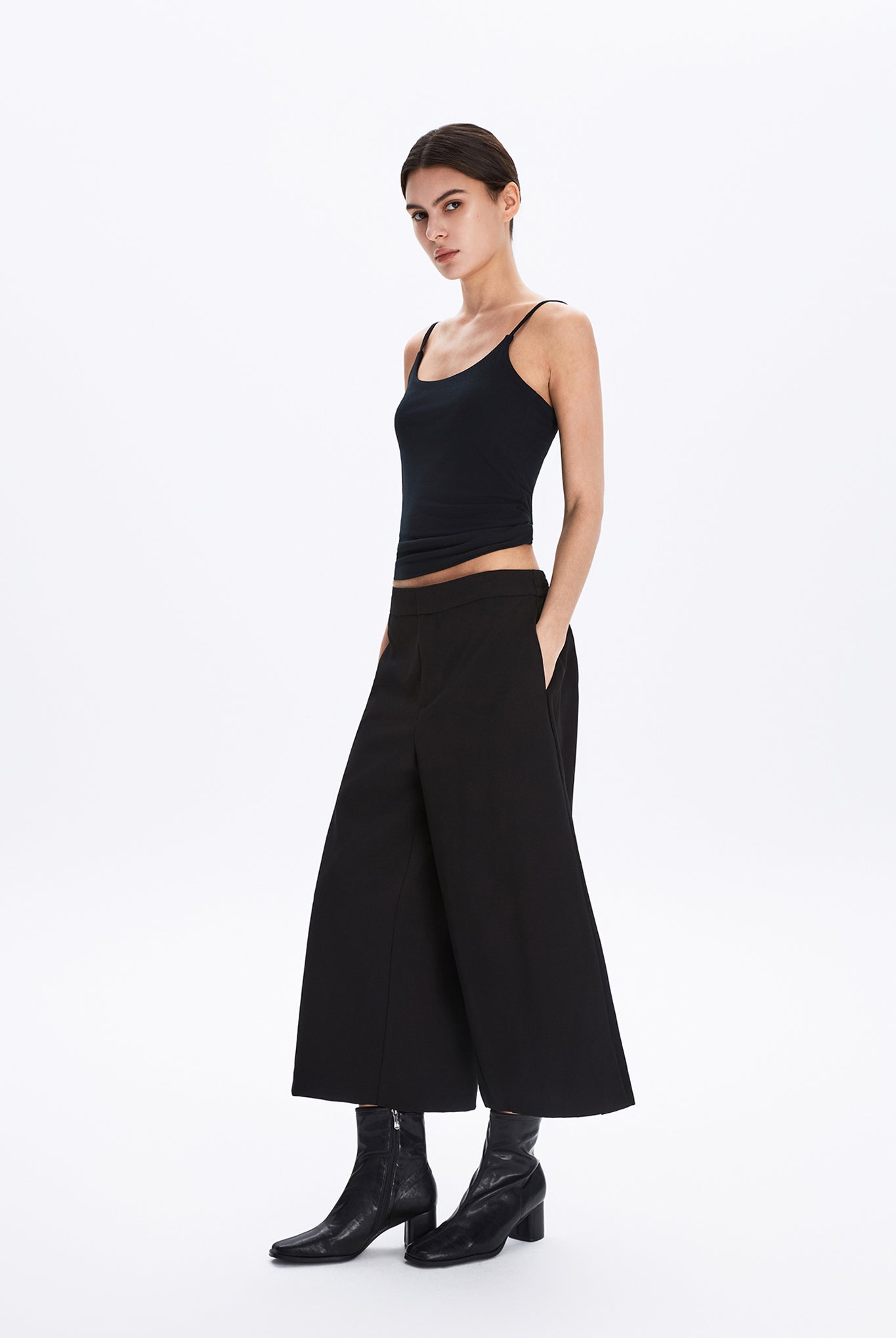 Wide Leg Culottes Pants
