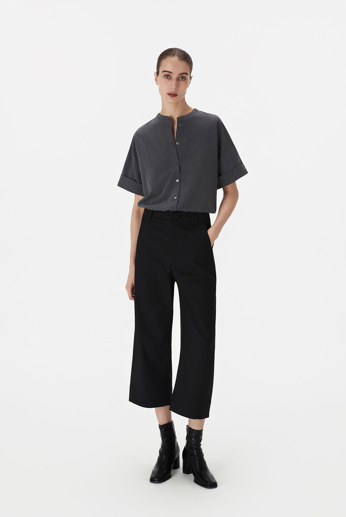 Fitted Straight Pants