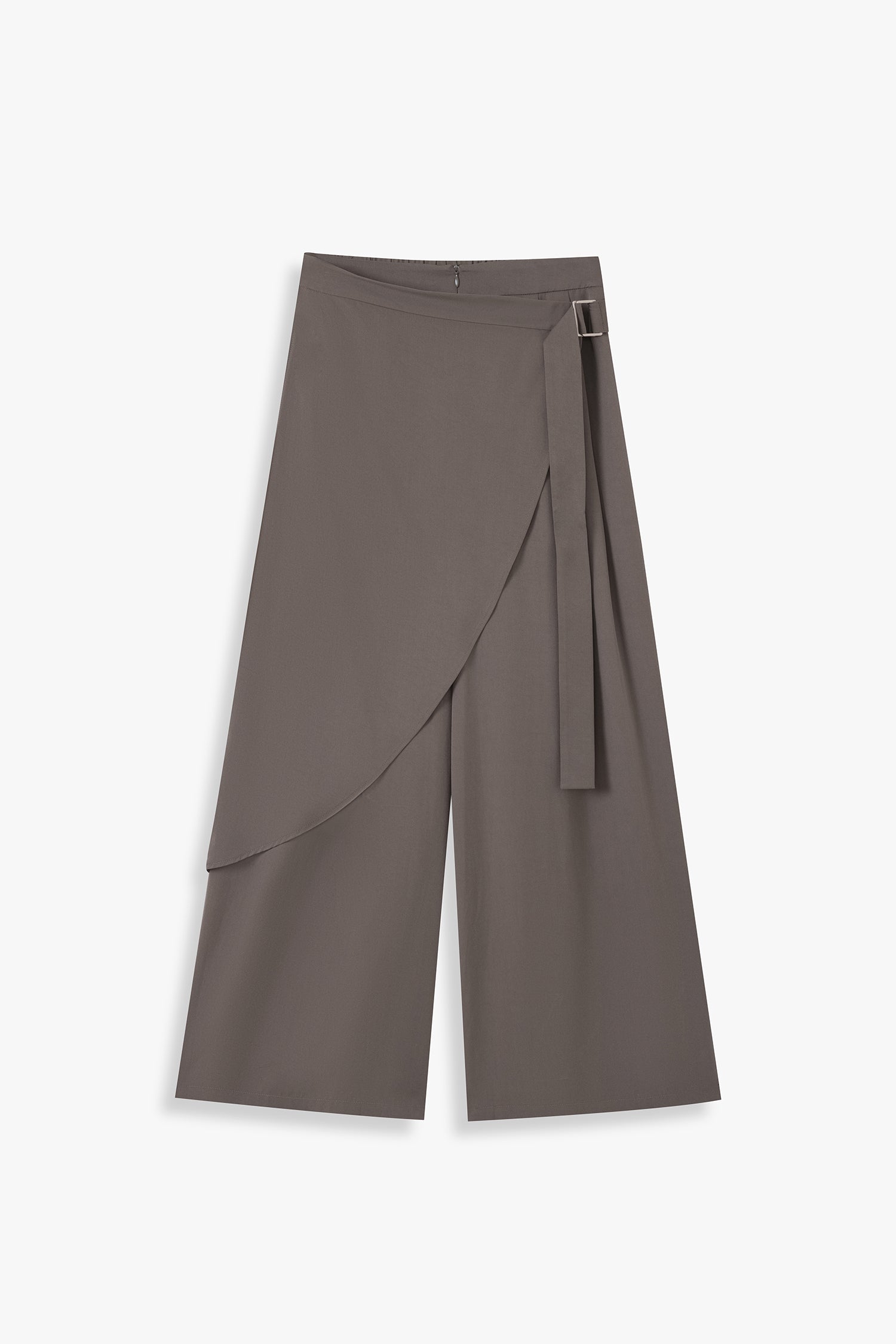 Wide Leg Front Wrap Trousers With Double D Ring