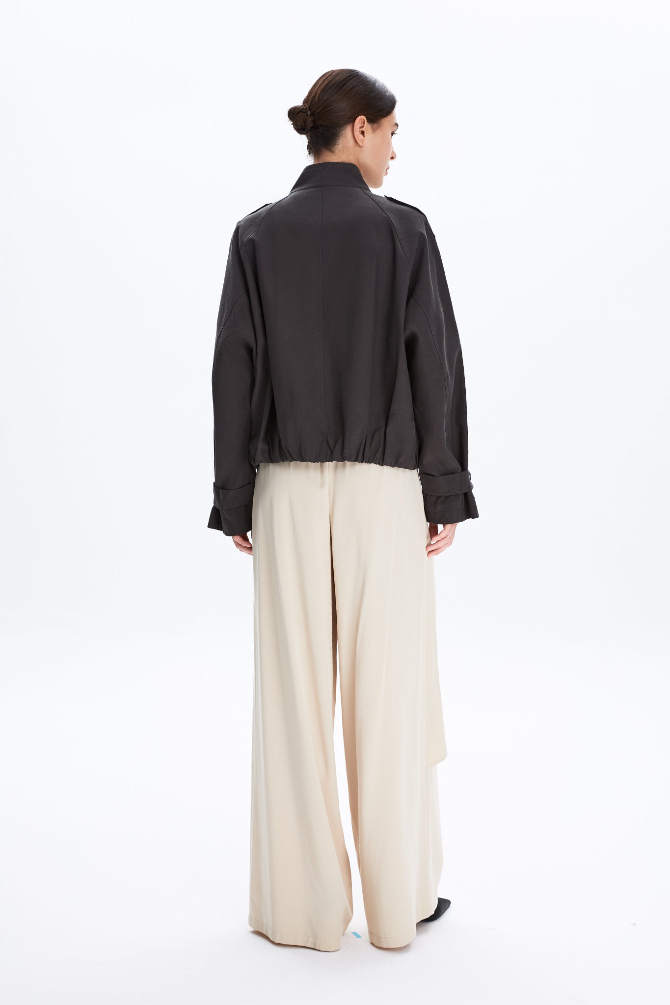 Wide Leg Front Wrap Trousers With Double D Ring