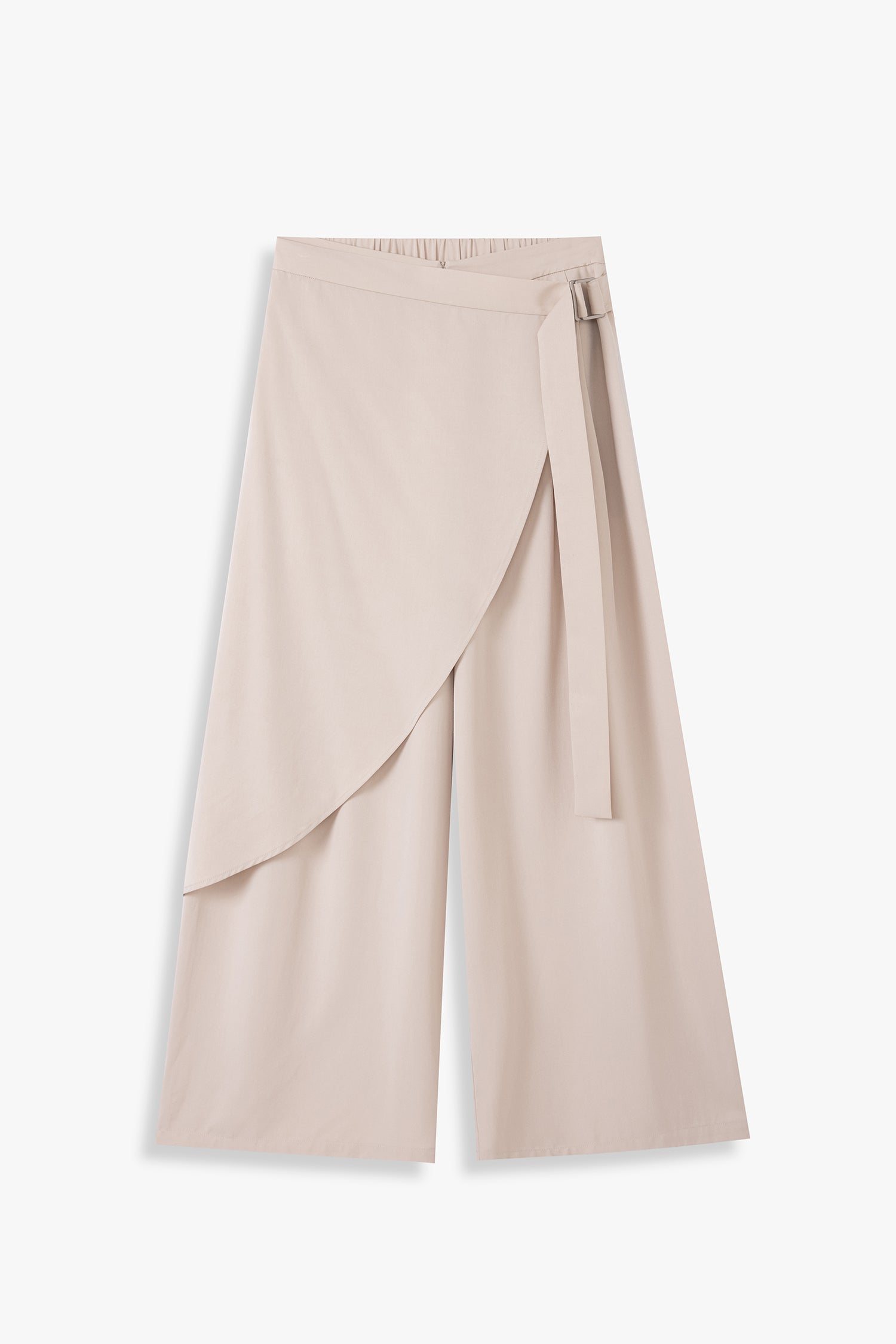 Wide Leg Front Wrap Trousers With Double D Ring